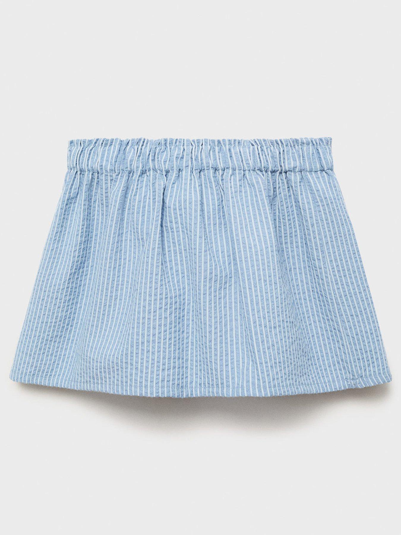 Mango Younger Girls Stripe Co-Ord Skirt - Blue