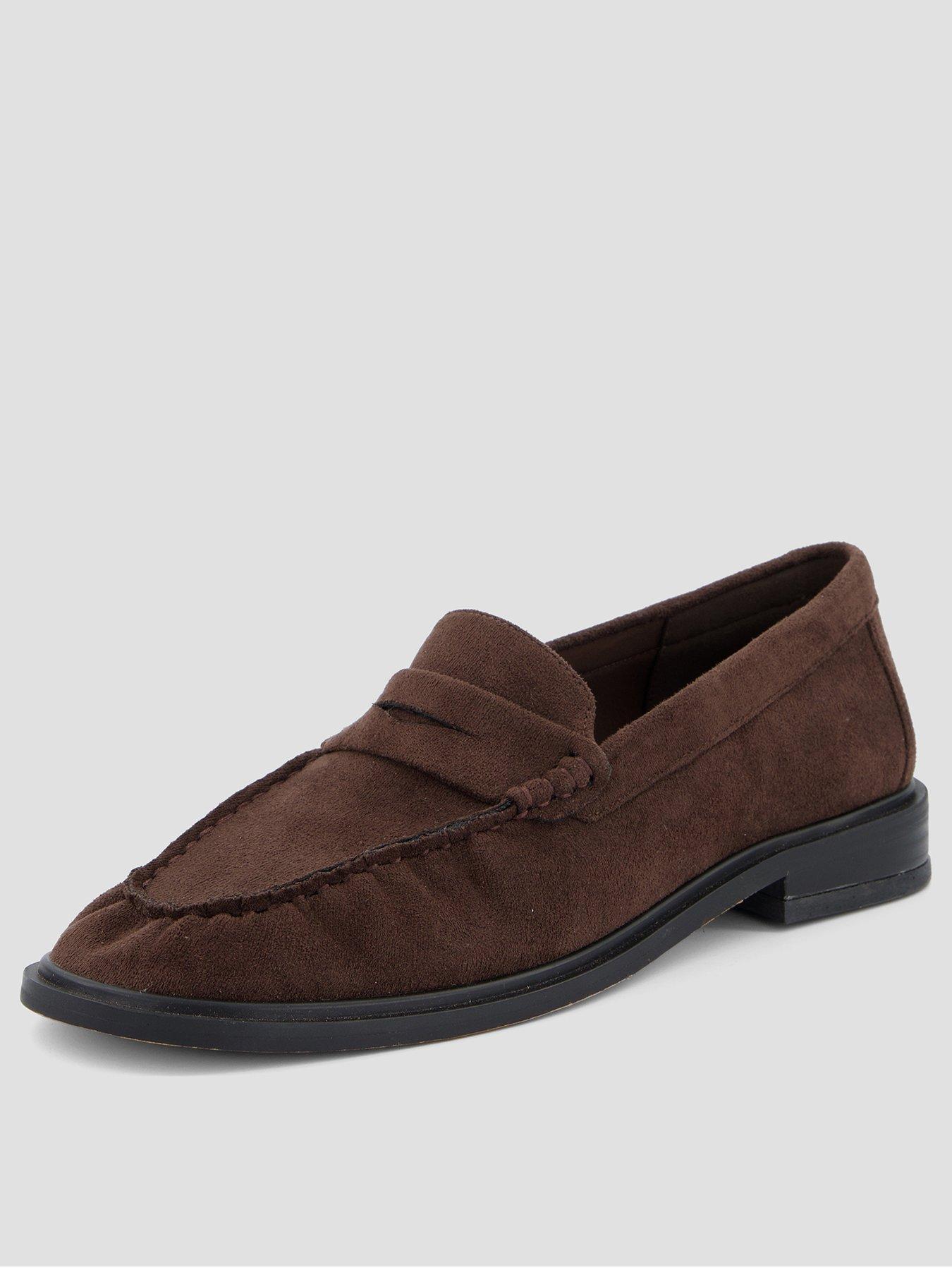 The Very Collection Square Toe Ruched Loafer - Brown