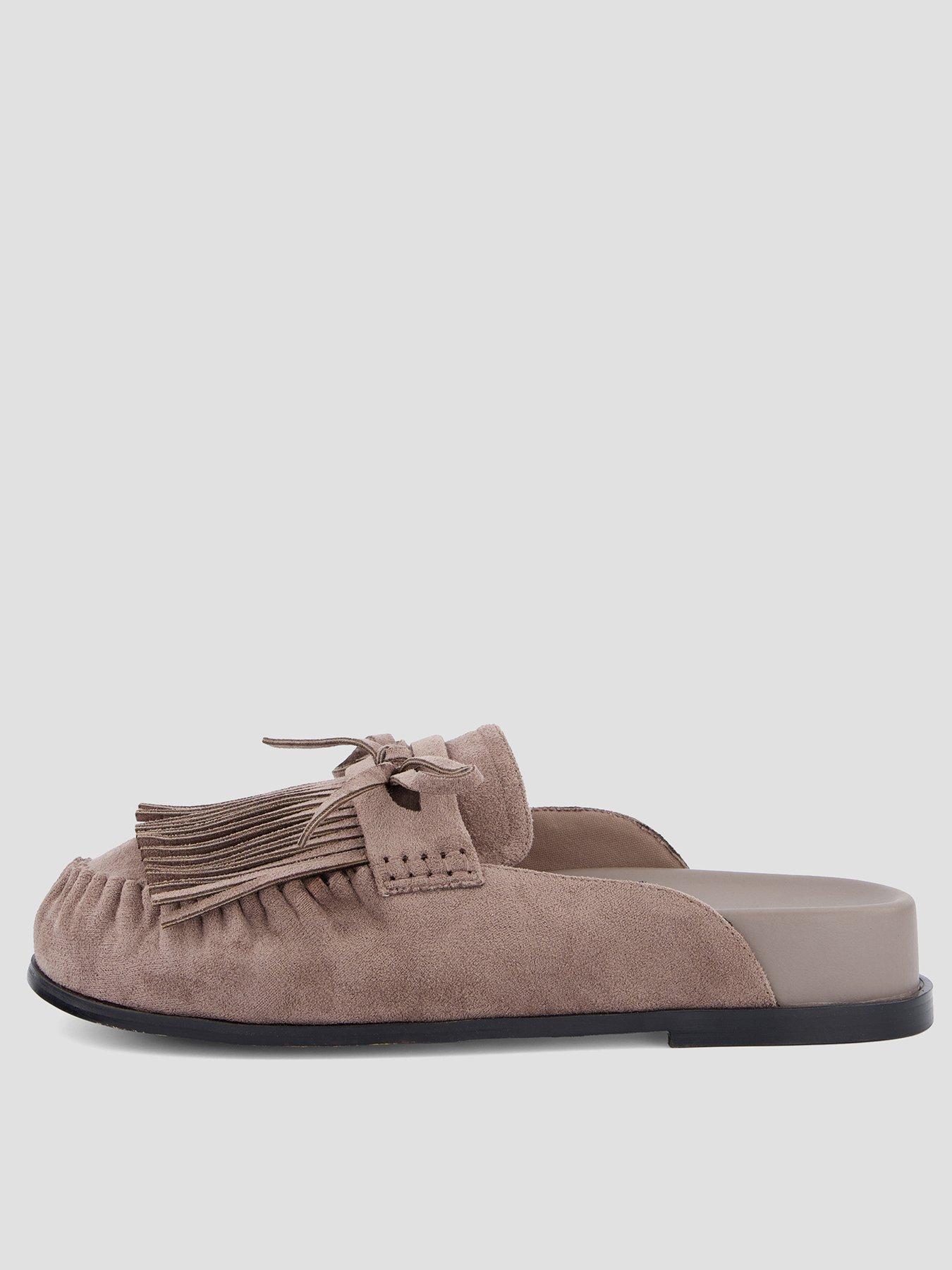 The Very Collection Mule Moccasin Loafer Shoe - Brown