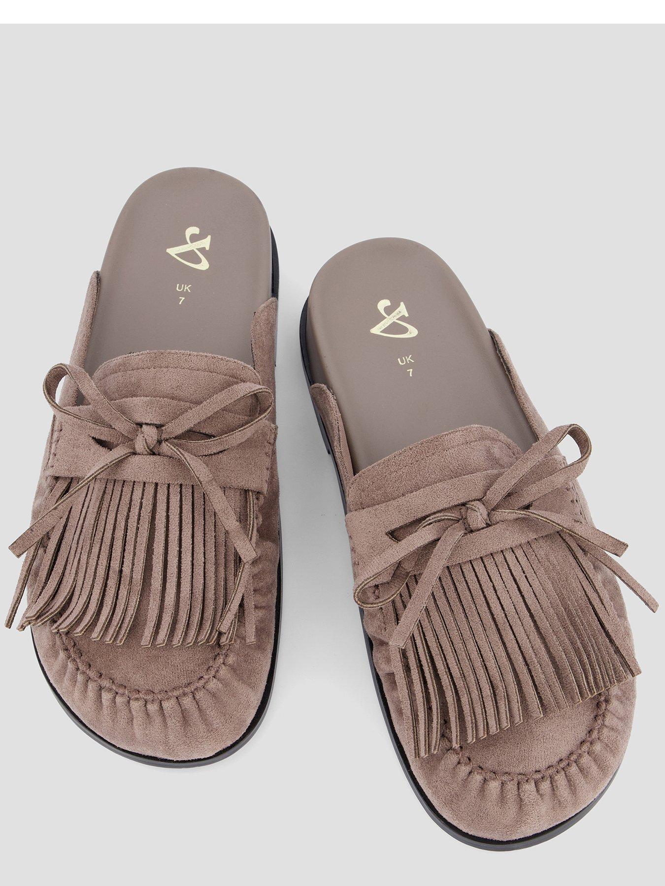 Image 3 of 6 of The Very Collection Mule Moccasin Loafer Shoe - Brown