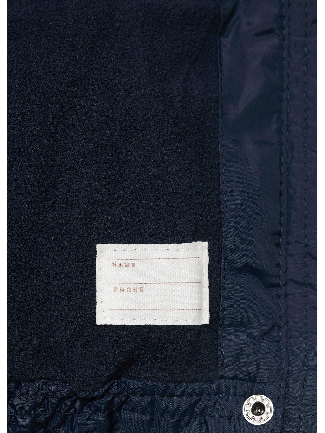 mango-girls-padded-longline-coat-navydetail