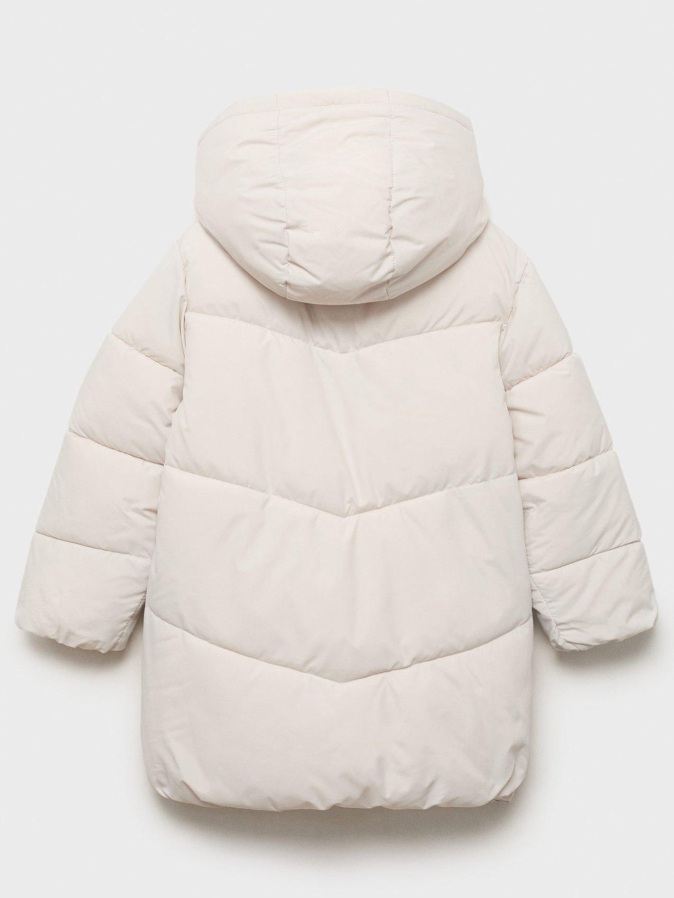 Image 2 of 4 of Mango Girls Padded Longline Coat - Cream