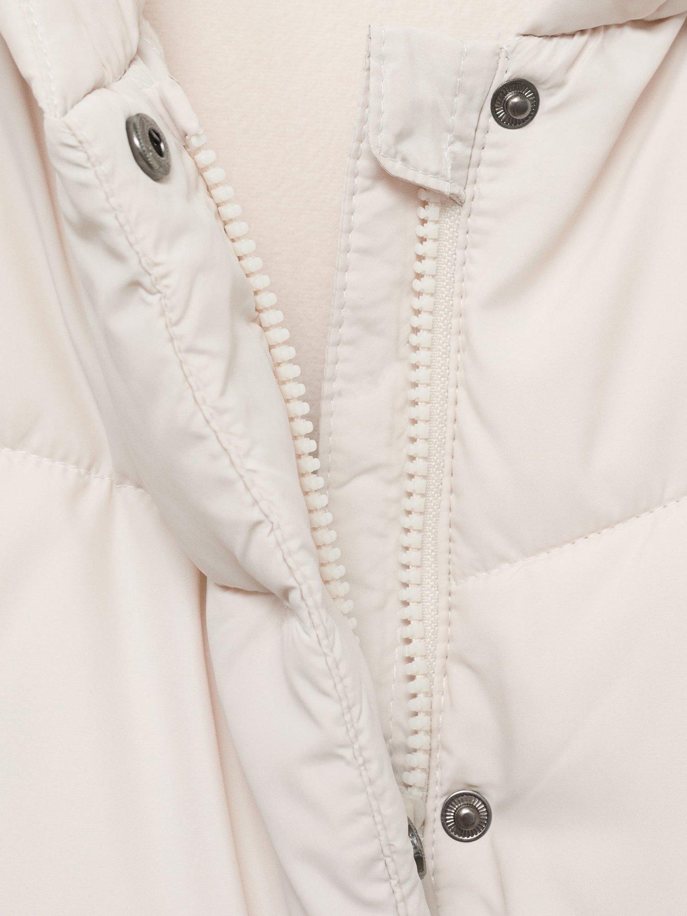 Image 4 of 4 of Mango Girls Padded Longline Coat - Cream