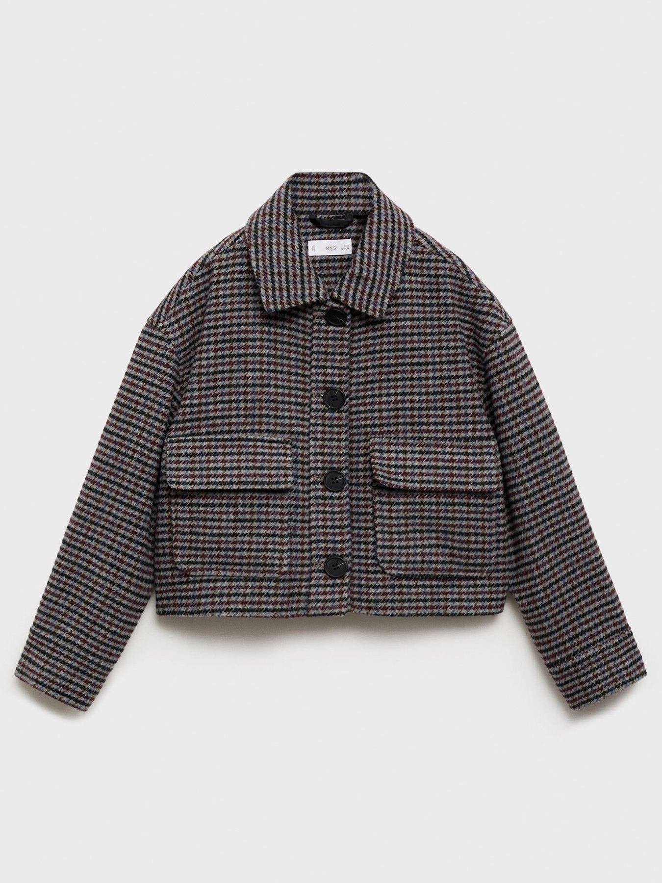 Mango Girls Dogtooth Jacket - Red