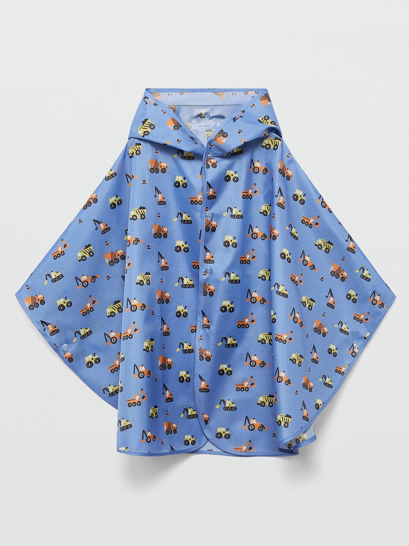 Mango Younger Boys Digger Raincoat Poncho - Blue