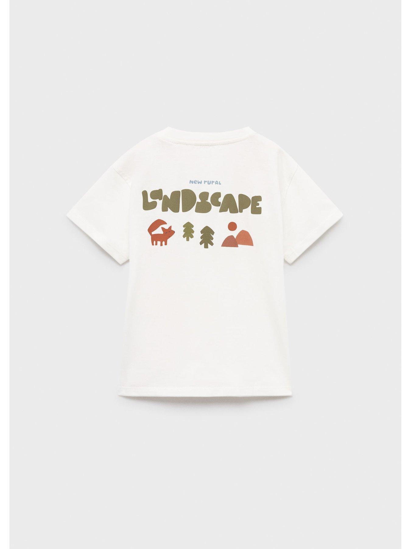 Mango Younger Boys Rural Short Sleeve Backprint T-shirt - Light Cream