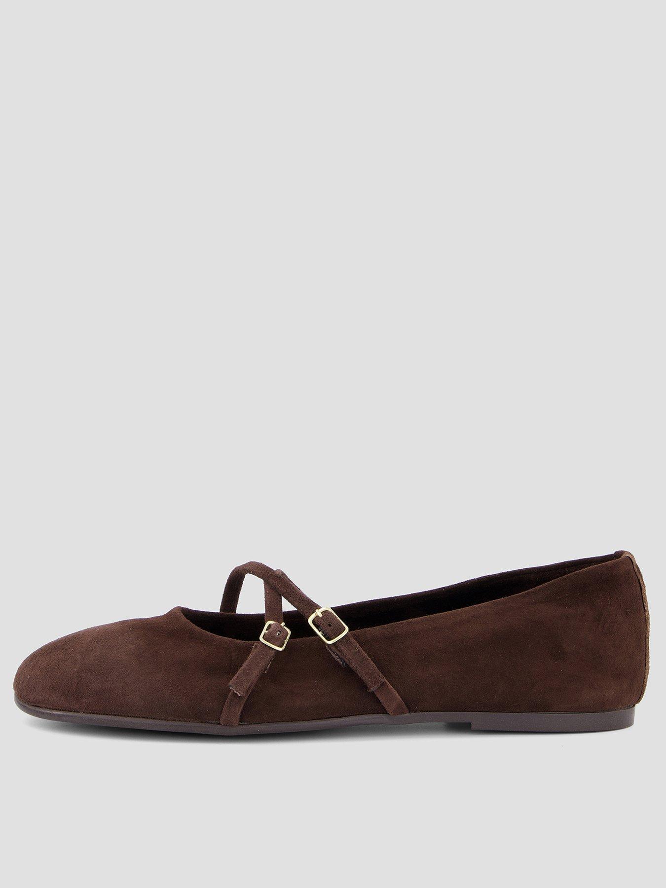 The Very Collection Suede Ballet Flat Shoe - Chocolate