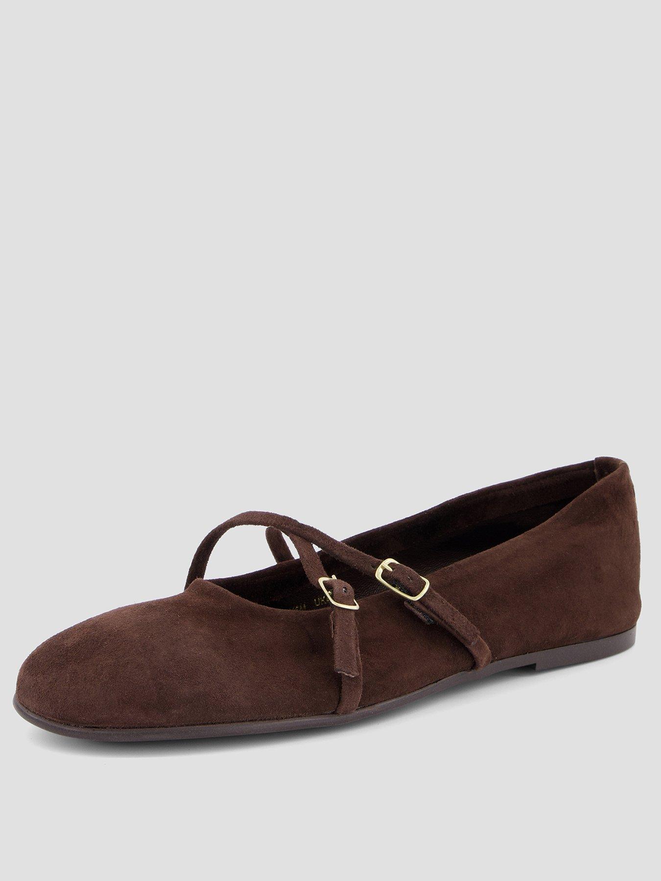 the-very-collection-suede-ballet-flat-shoe-chocolatestillFront