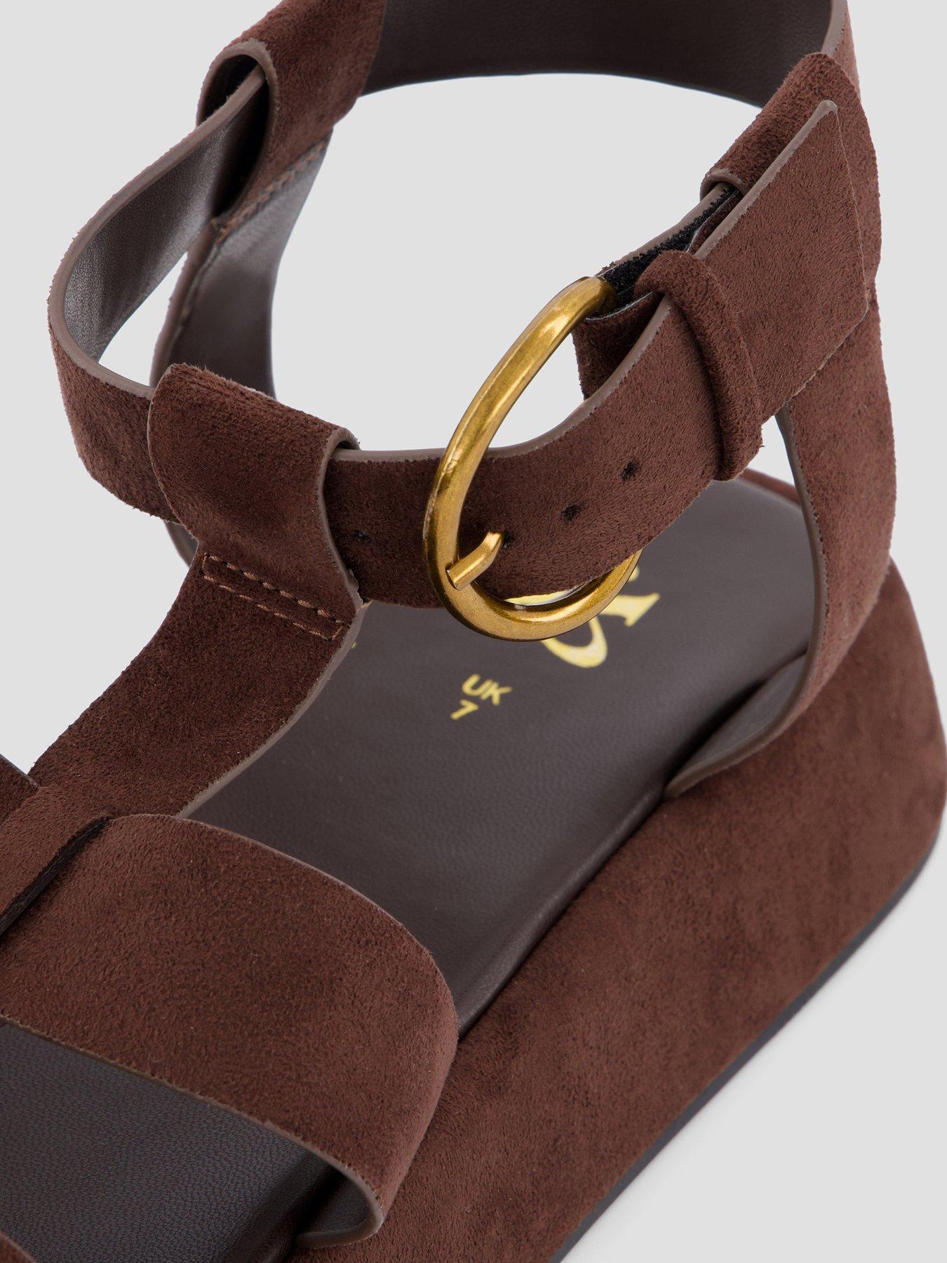 Image 6 of 7 of The Very Collection Wide Fit Gladiator Flatform Sandal - Brown
