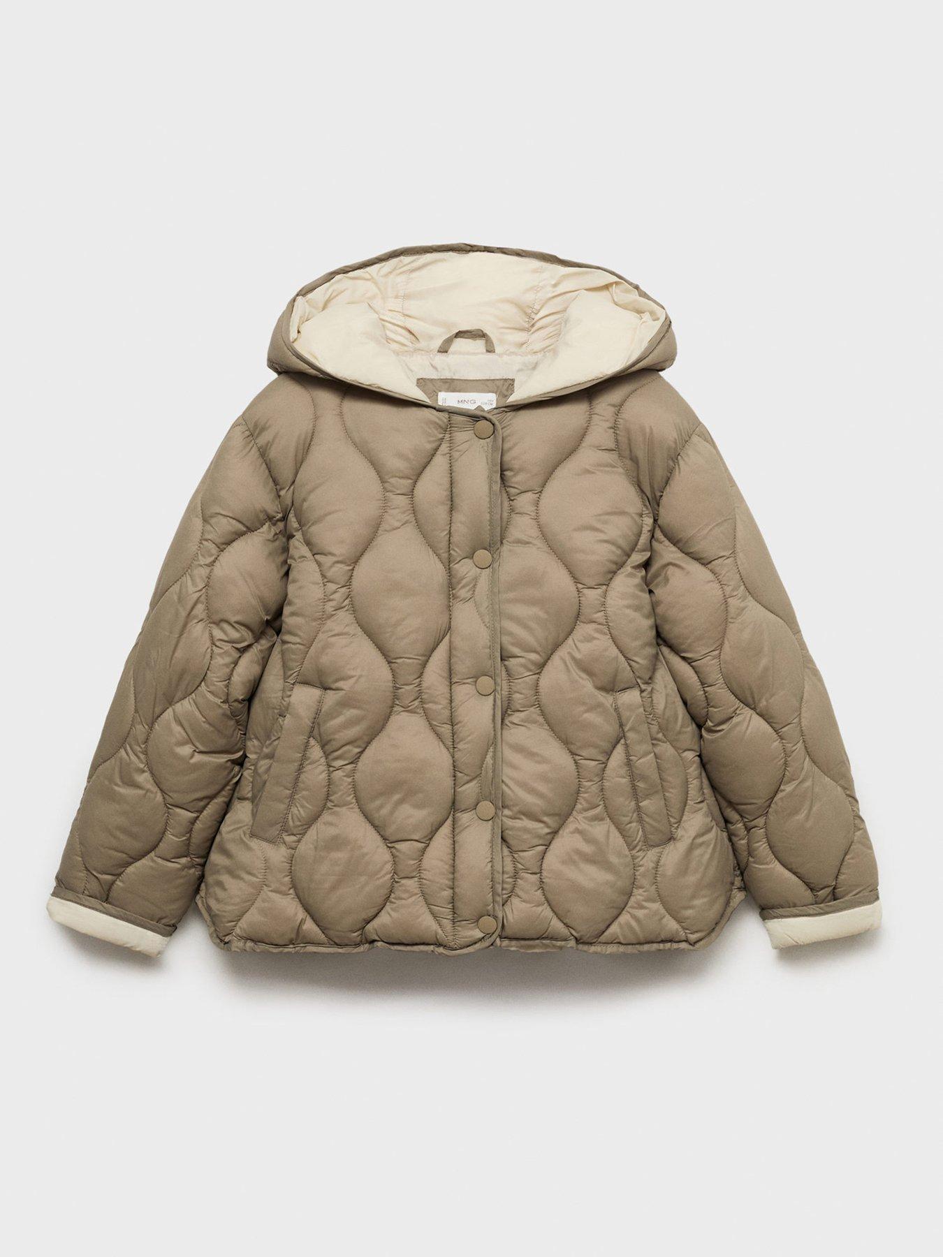 Image 2 of 4 of Mango Girls Onion Quilted Coat - Khaki