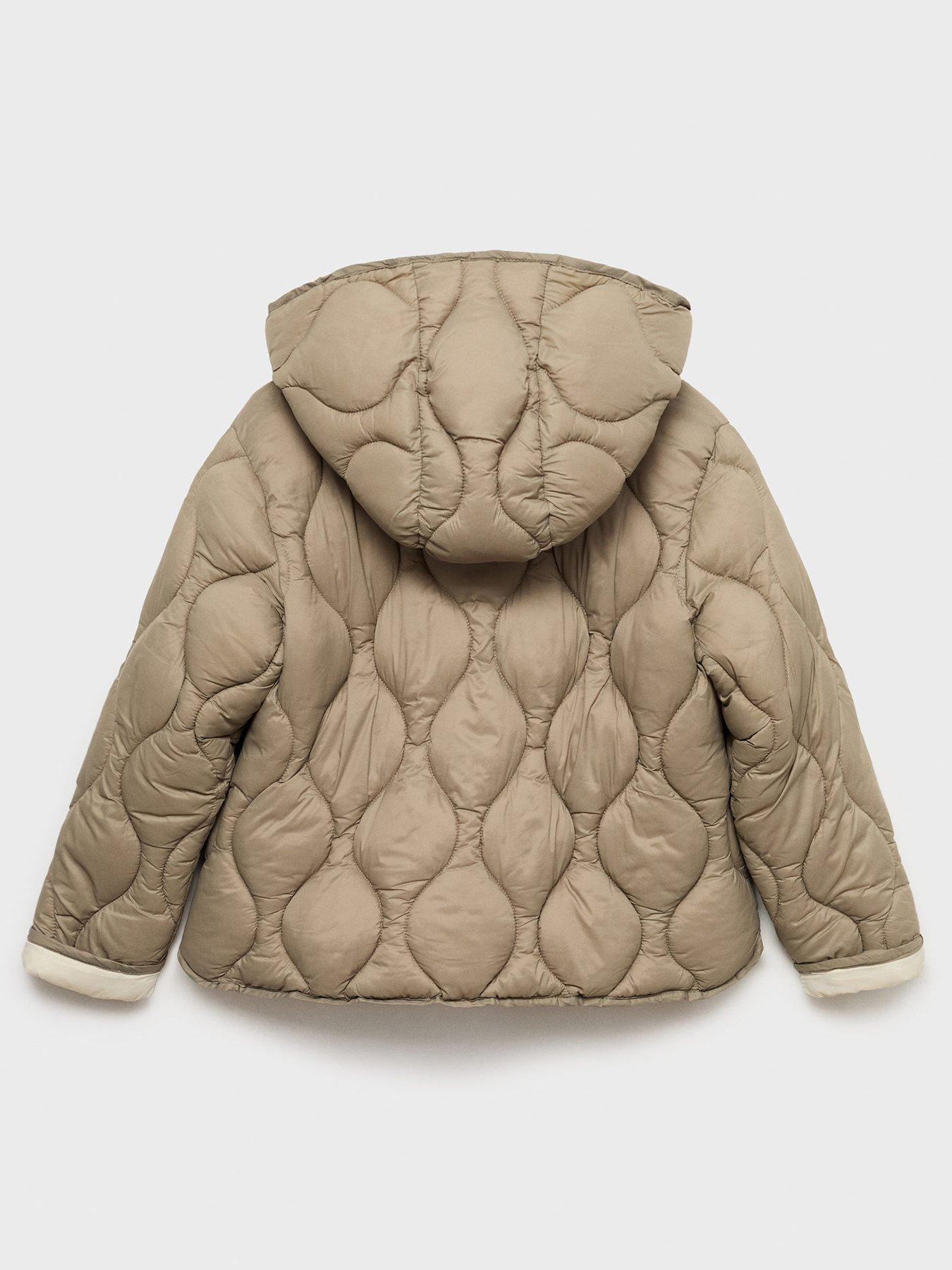 Image 3 of 4 of Mango Girls Onion Quilted Coat - Khaki