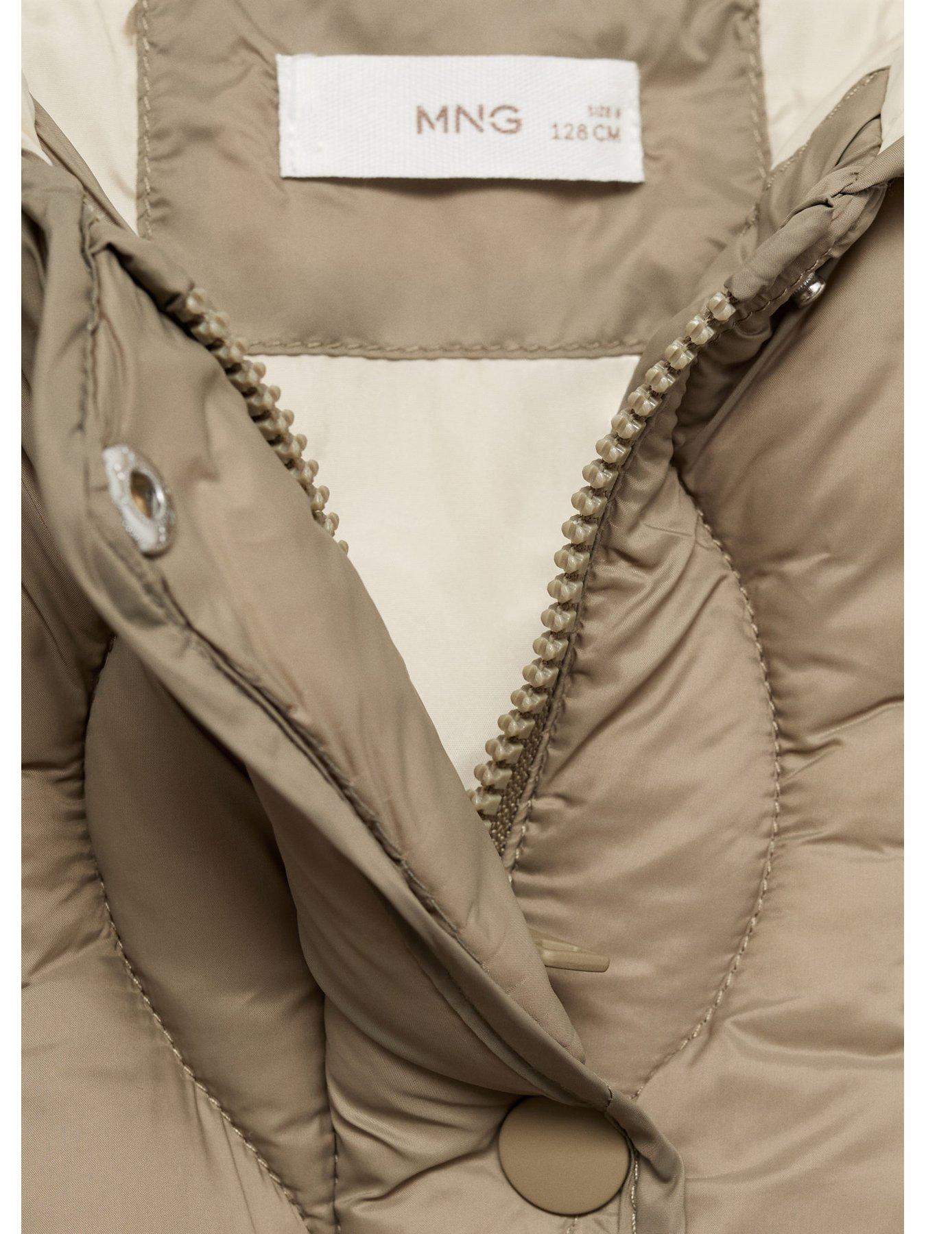 Image 4 of 4 of Mango Girls Onion Quilted Coat - Khaki