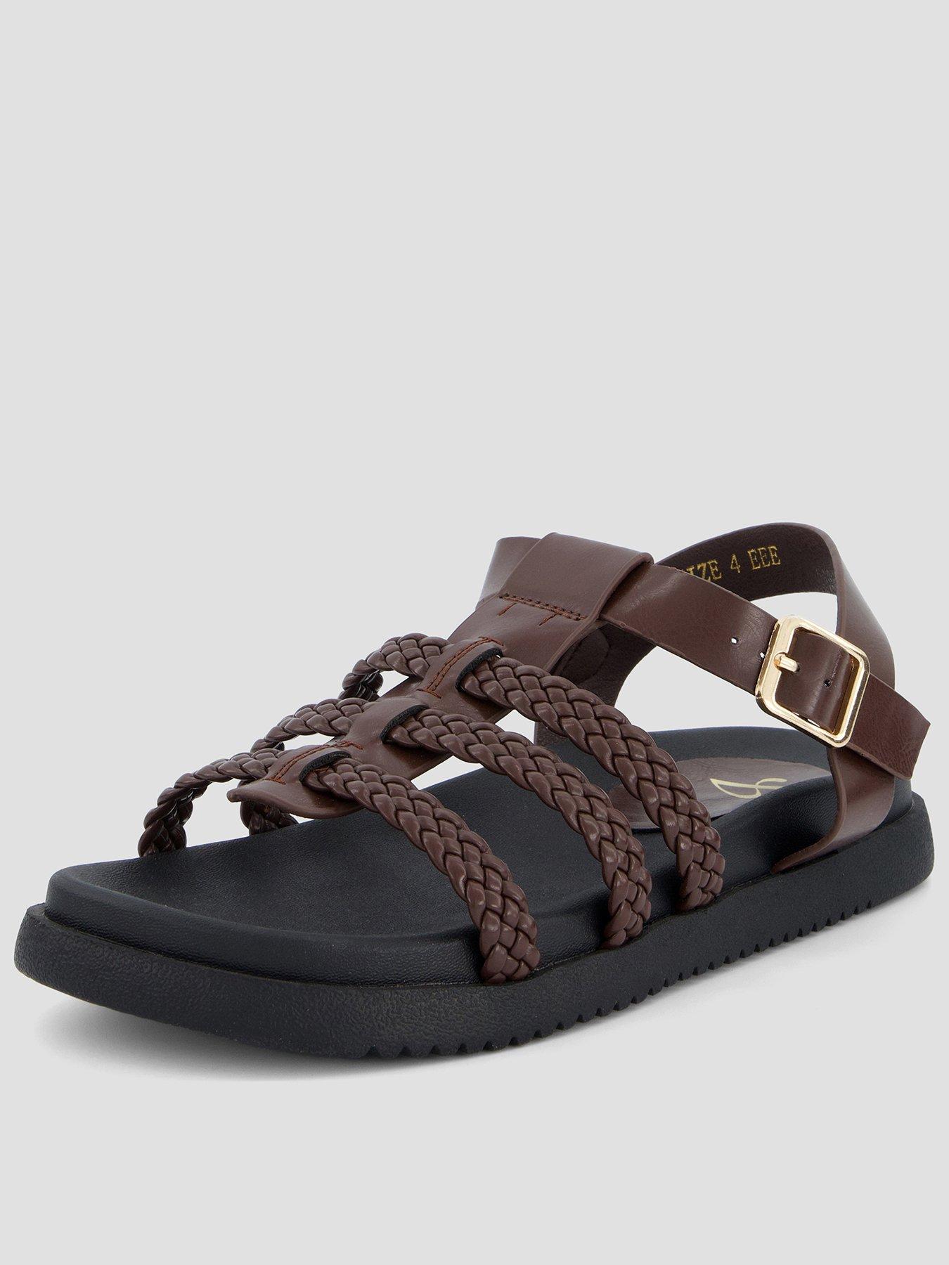 the-very-collection-extra-wide-fit-gladiator-sandals-brown