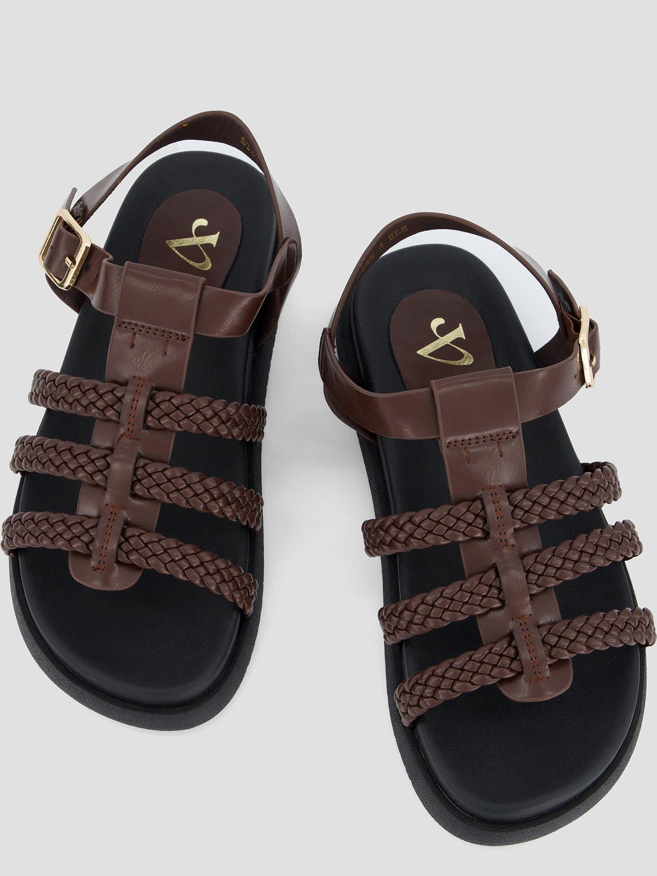 the-very-collection-extra-wide-fit-gladiator-sandals-brownoutfit