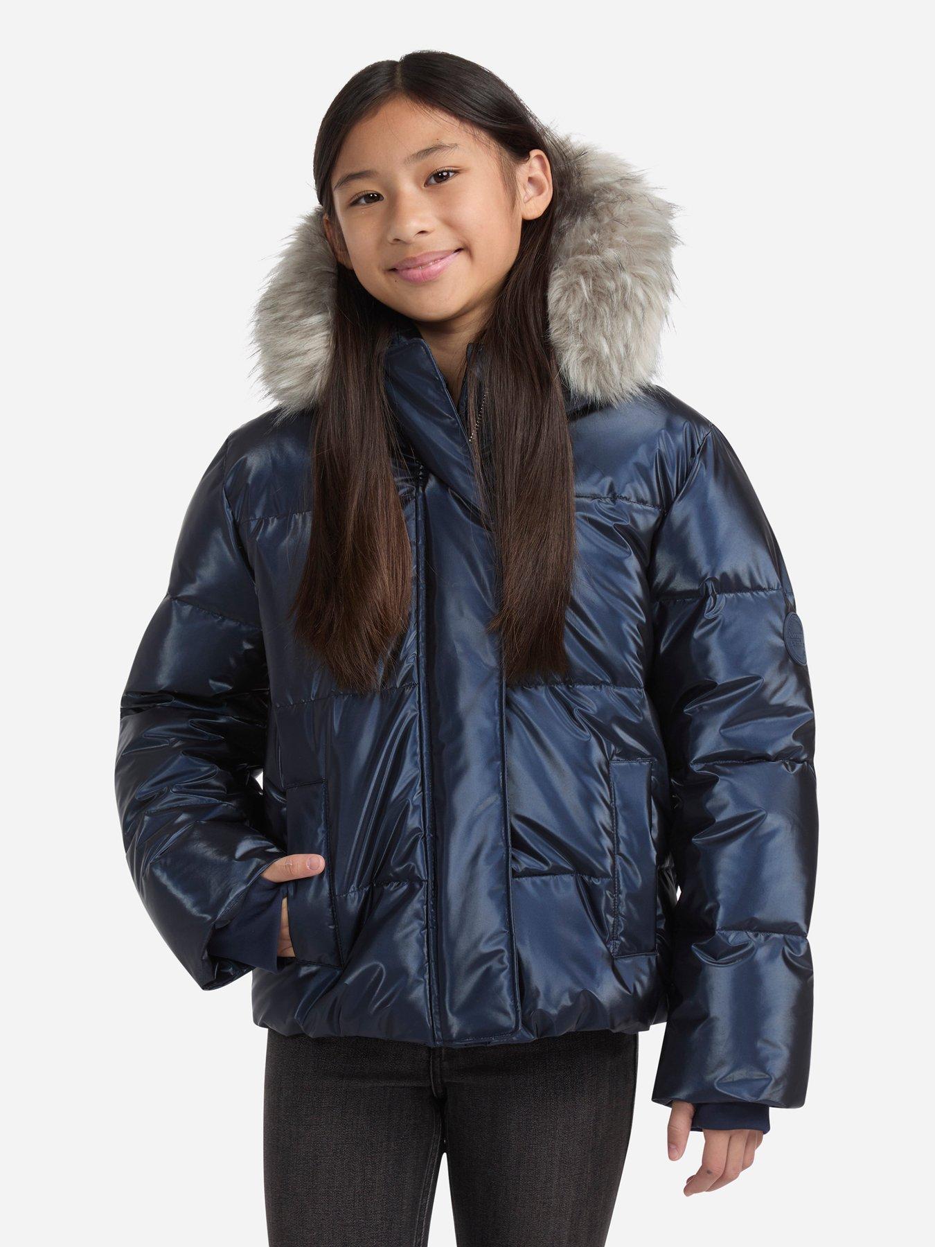 Abercrombie & Fitch Girls Shiny Ultra Padded Jacket - Navy