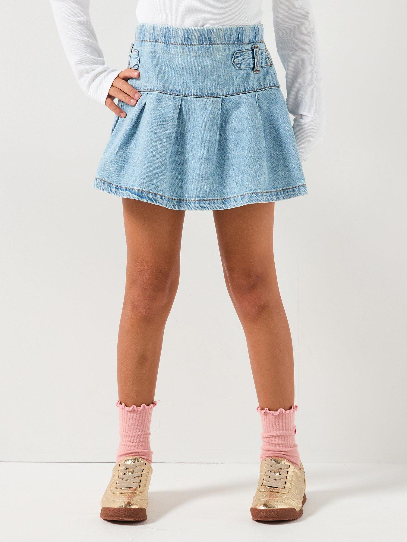 Abercrombie & Fitch Girls Pull Tab Pleated Skort - Blue