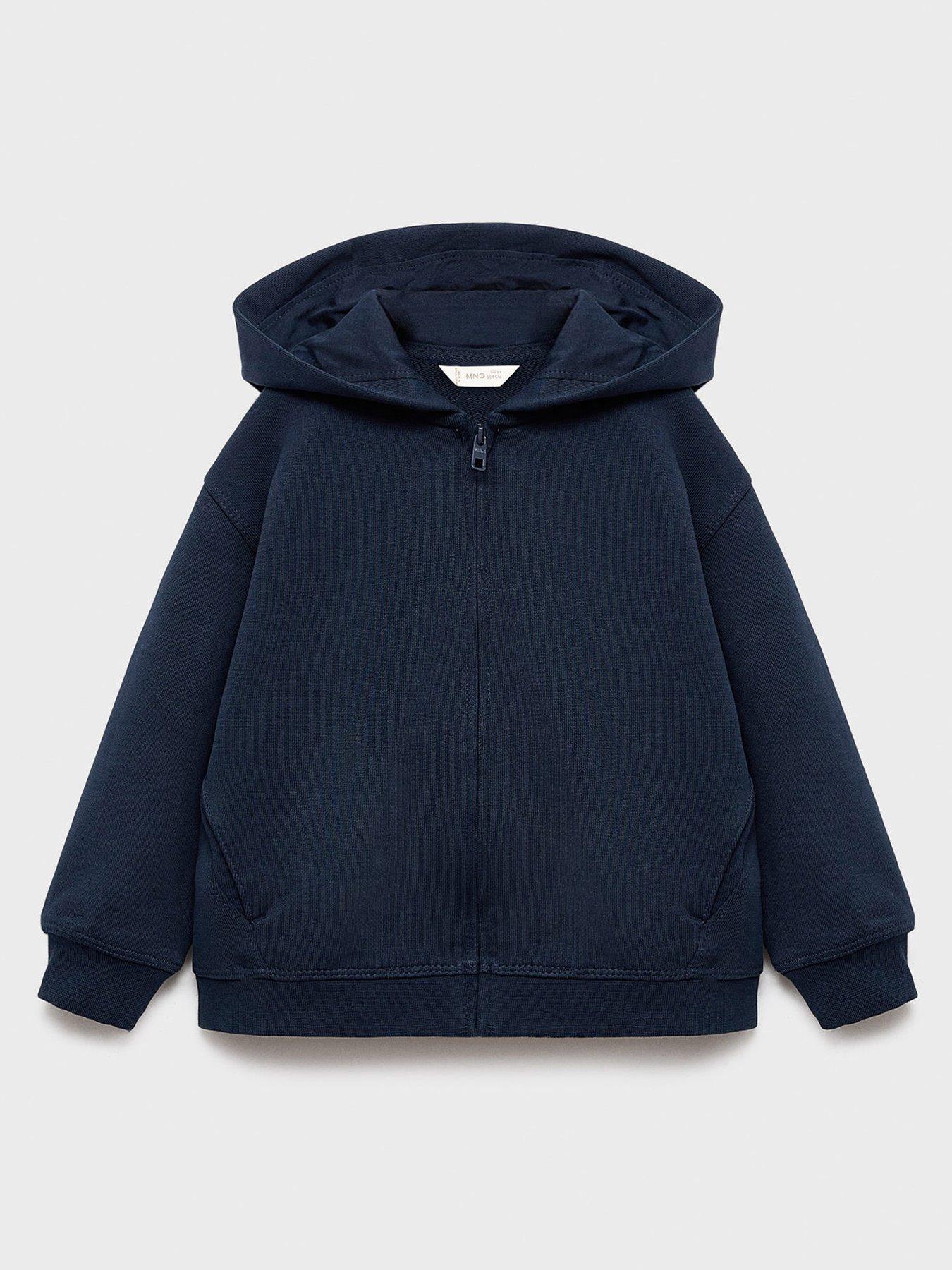 Mango Younger Boys Zip Through Hoody - Navy