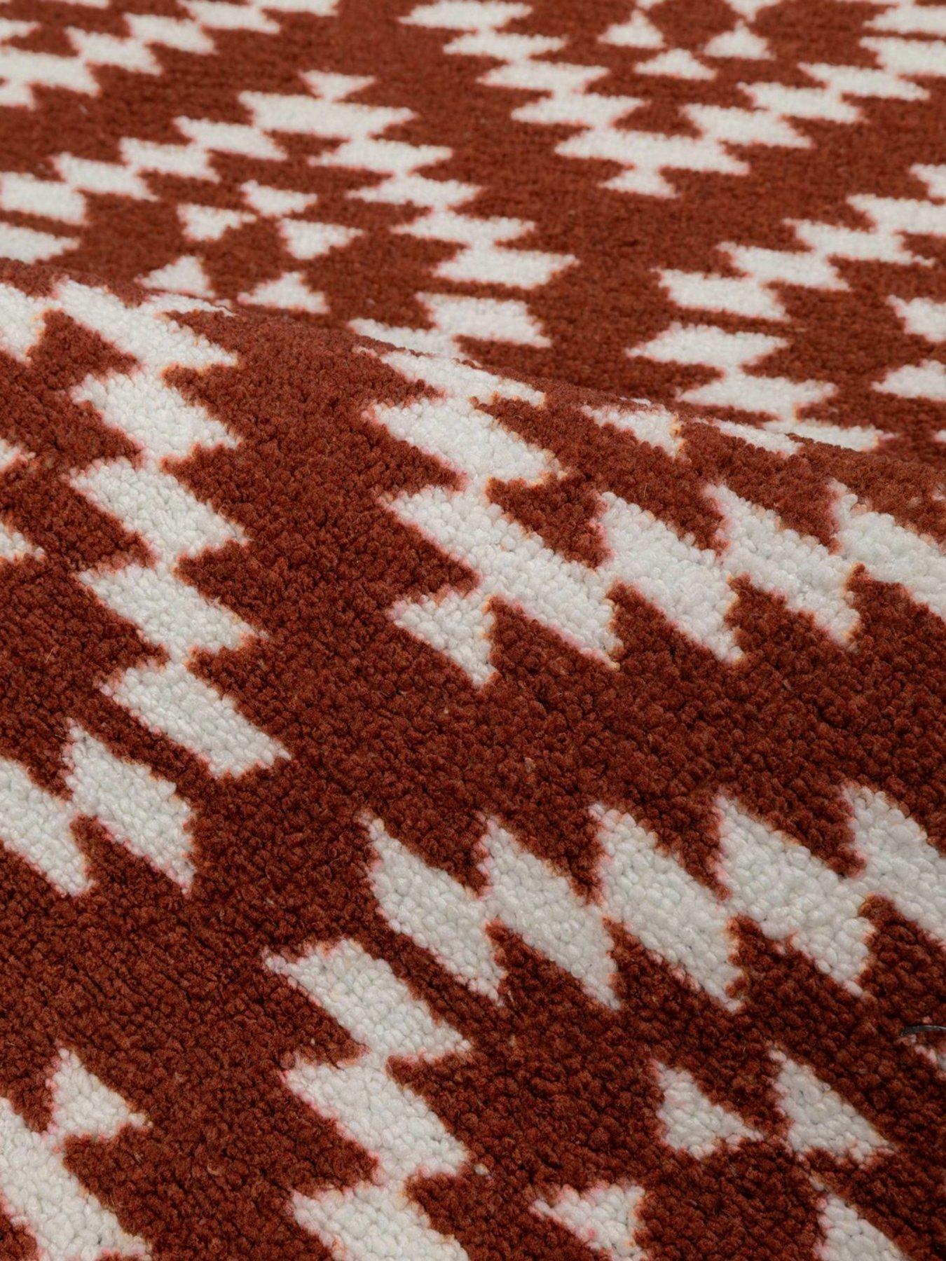 Image 3 of 4 of The Very Collection Aztec Terracotta Diamond Runner &amp; Doormat Set