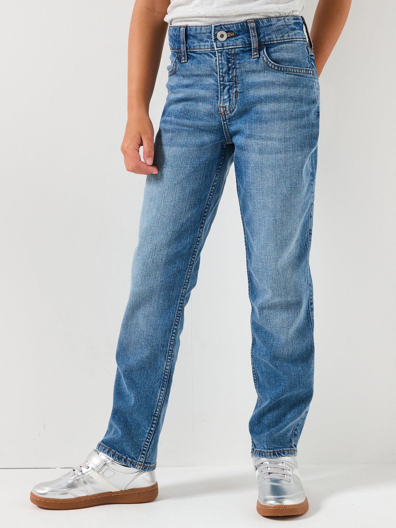 Abercrombie & Fitch Girls High Rise 90s Straight Jeans - Blue