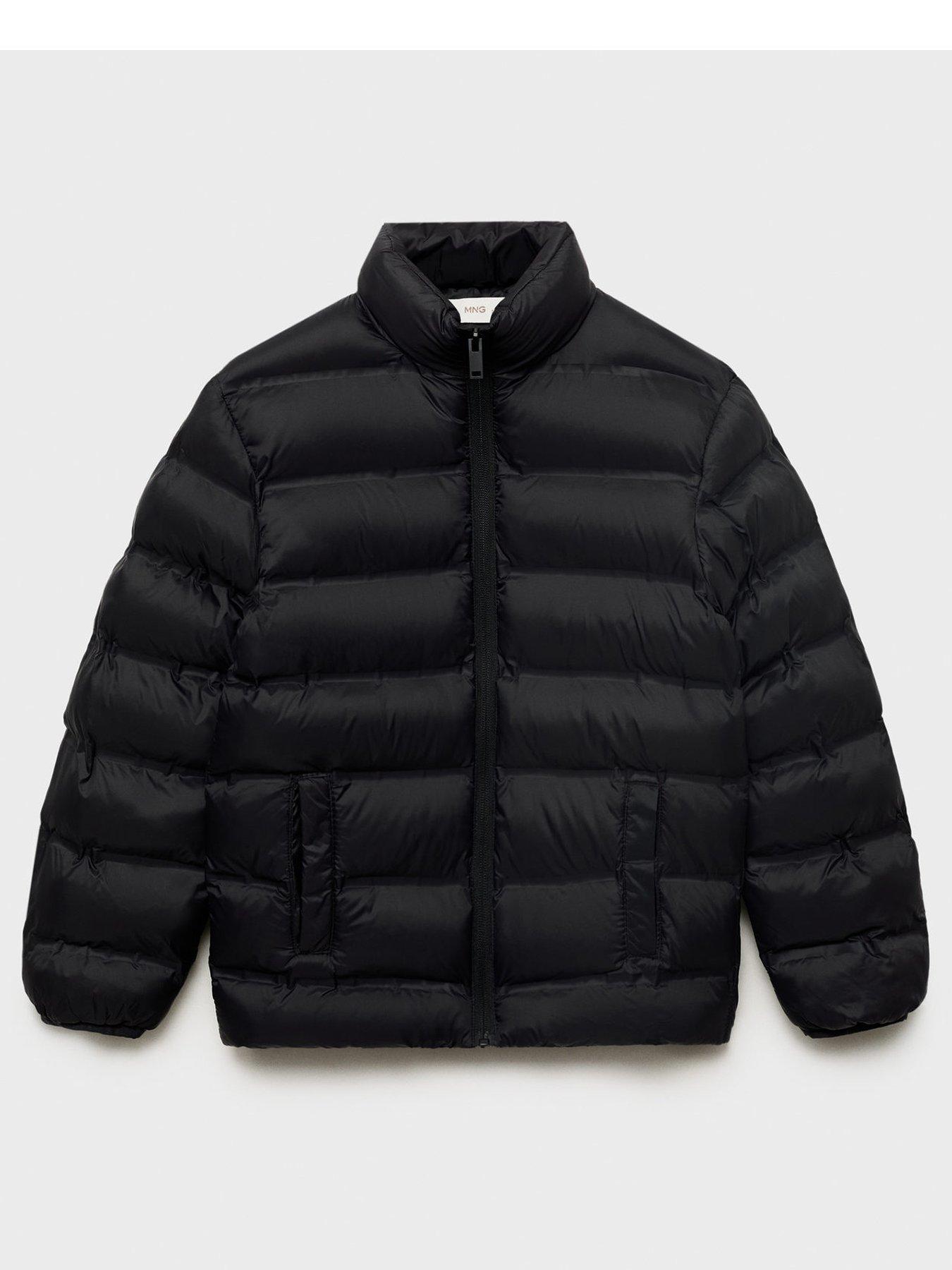 Mango Boys Quilted Coat - Black