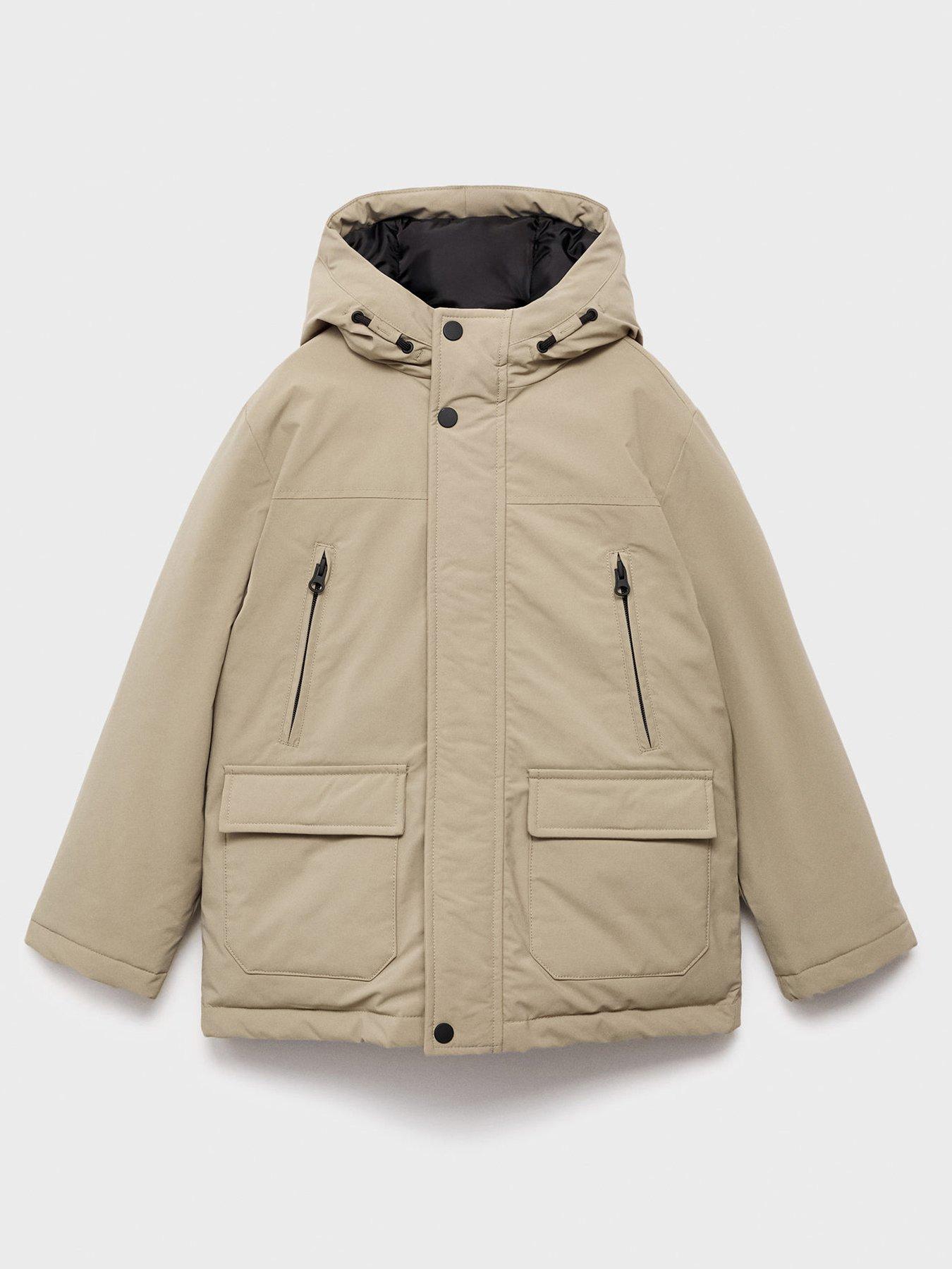 Mango Boys Hooded Padded Coat - Beige