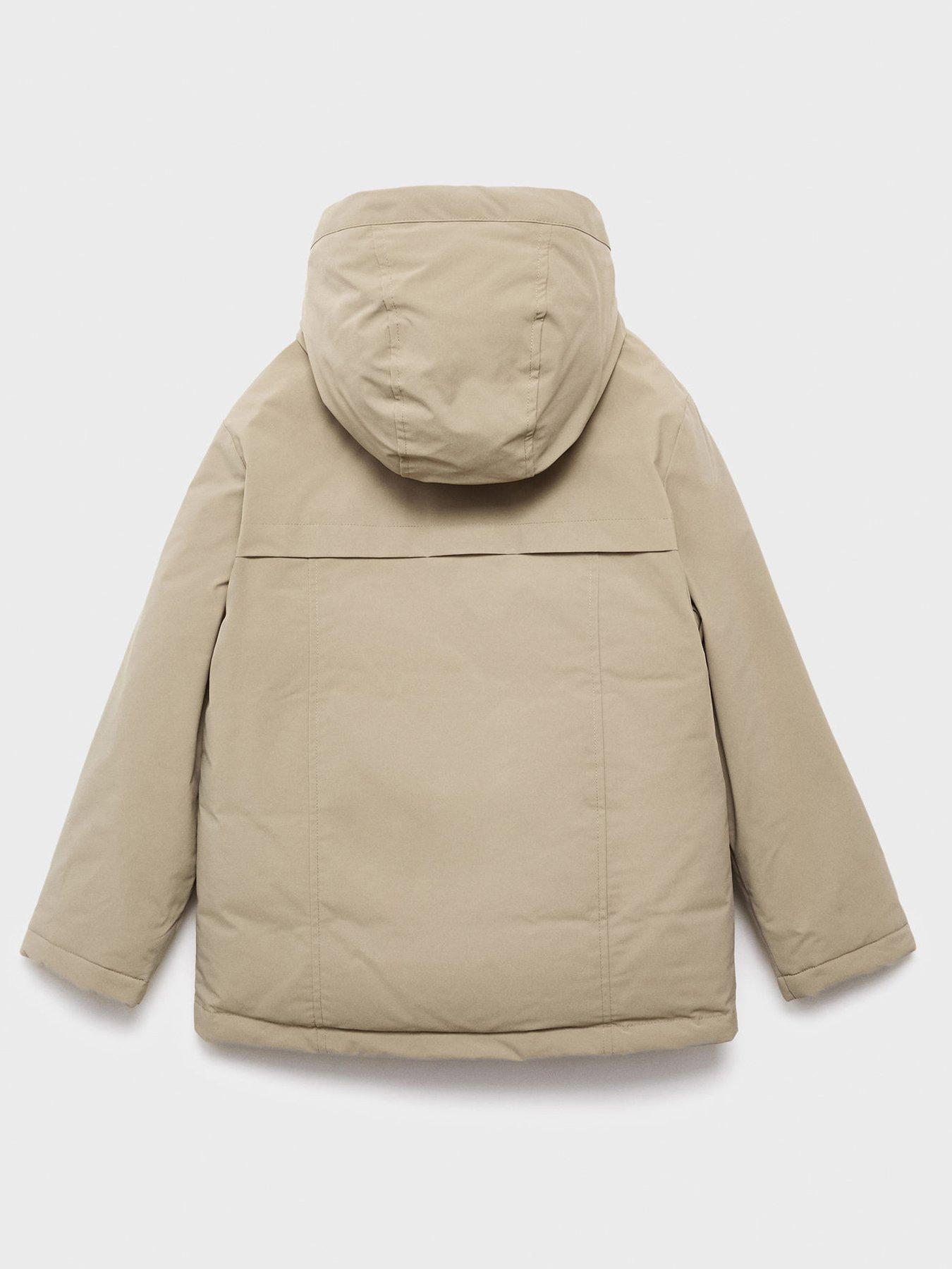 Image 2 of 4 of Mango Boys Hooded Padded Coat - Beige
