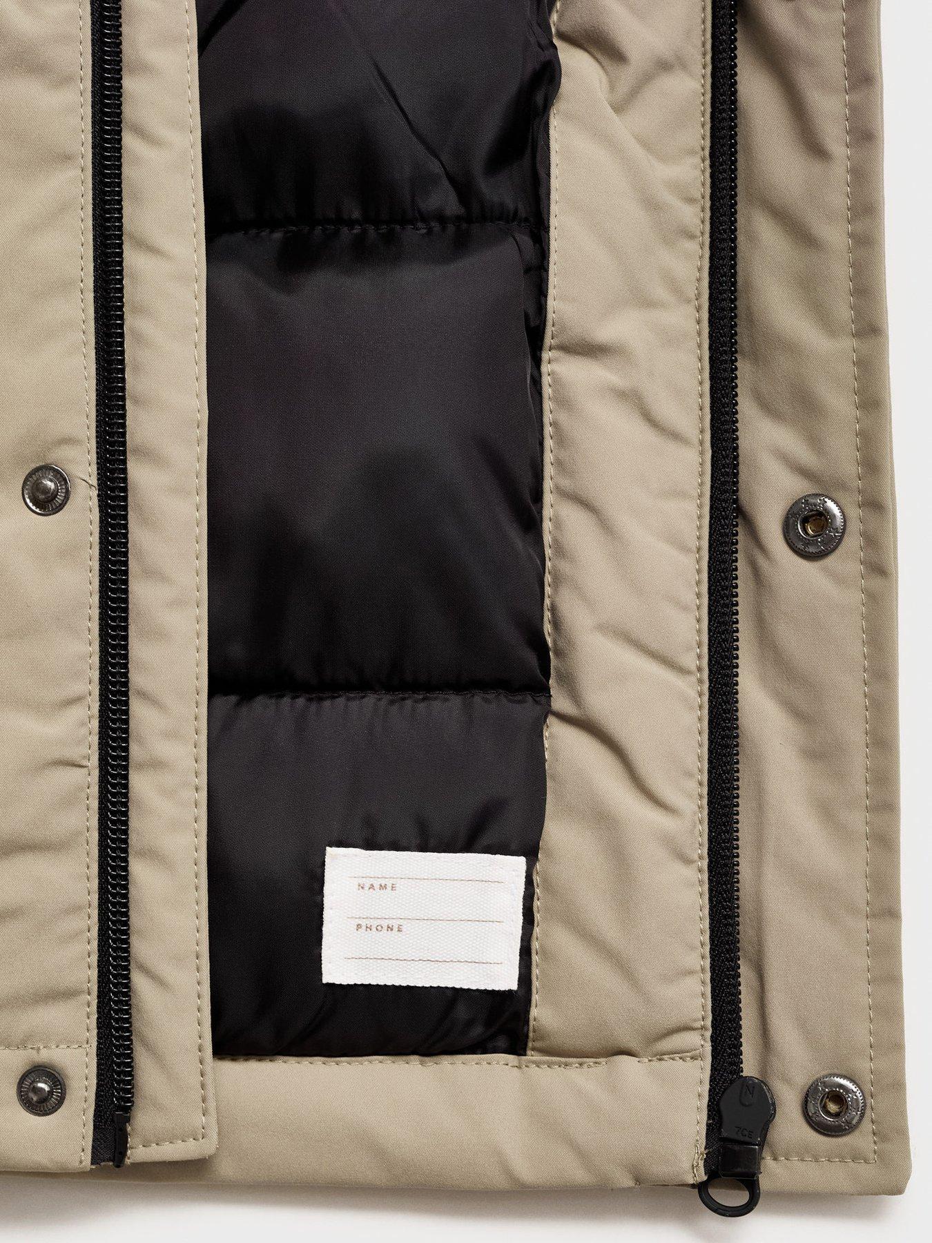 Image 3 of 4 of Mango Boys Hooded Padded Coat - Beige