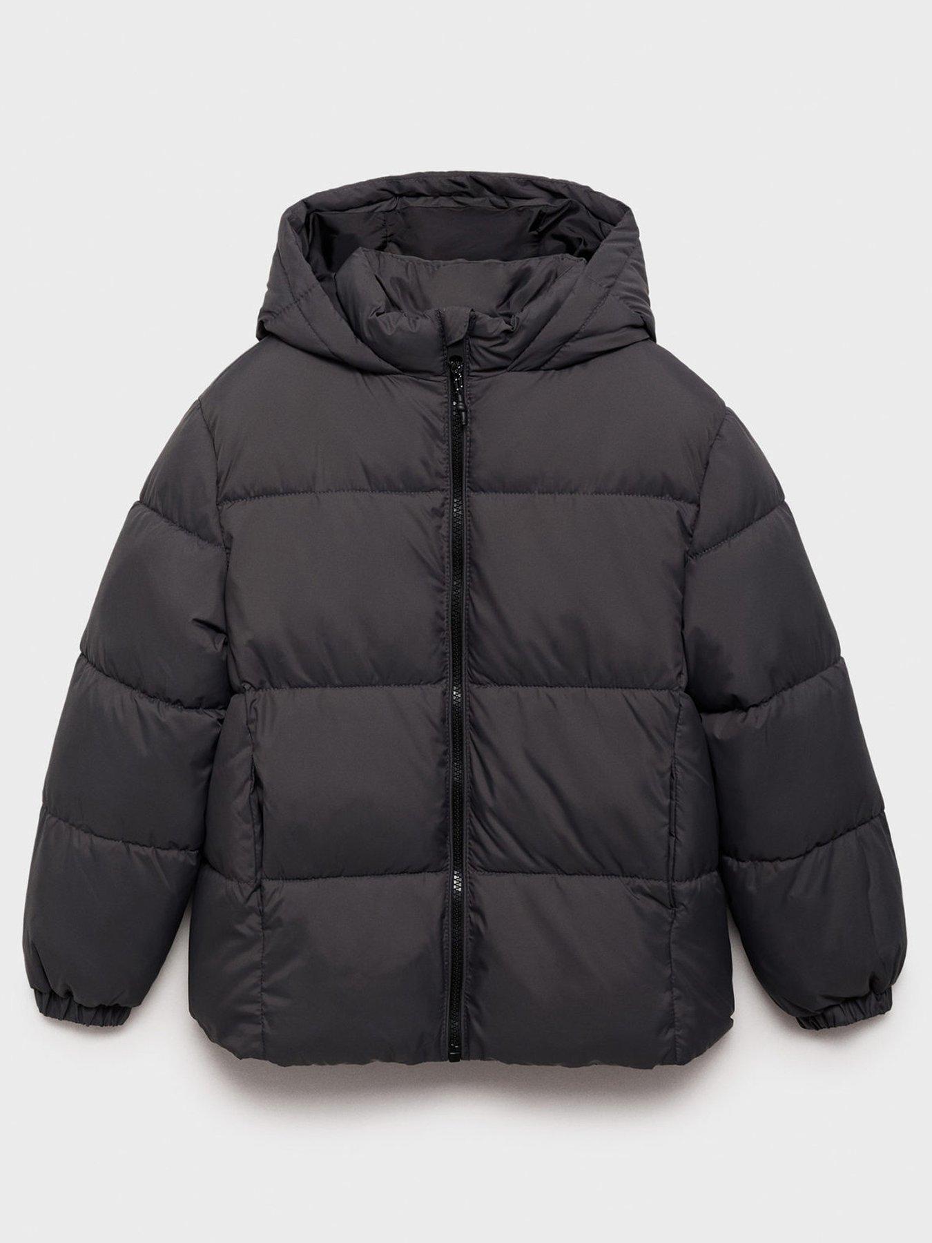 Mango Boys Hooded Padded Coat - Dark Grey