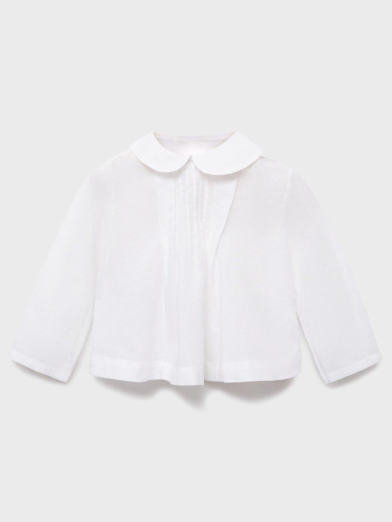Mango Baby Girls Long Sleeve Blouse - White