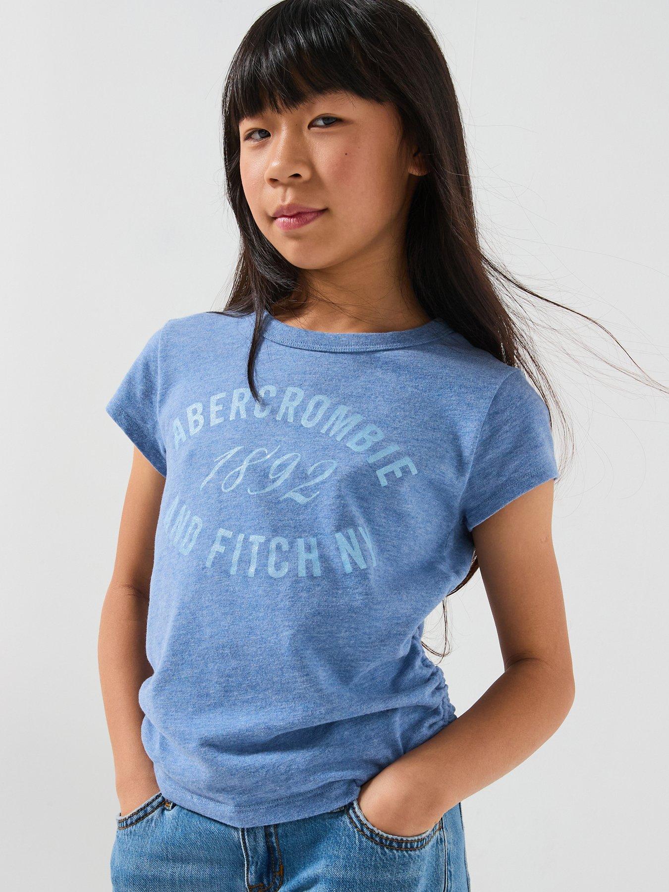 Abercrombie & Fitch Girls 1892 Ruched Short Sleeve T-Shirt - Blue