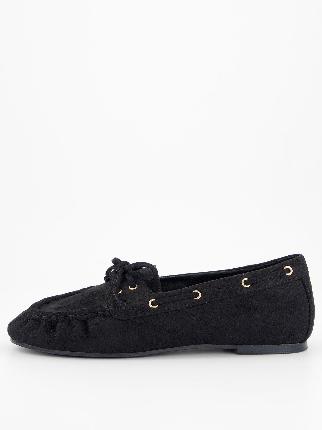 Image 1 of 7 of The Very Collection Extra Wide Fit Boat Shoe - Black