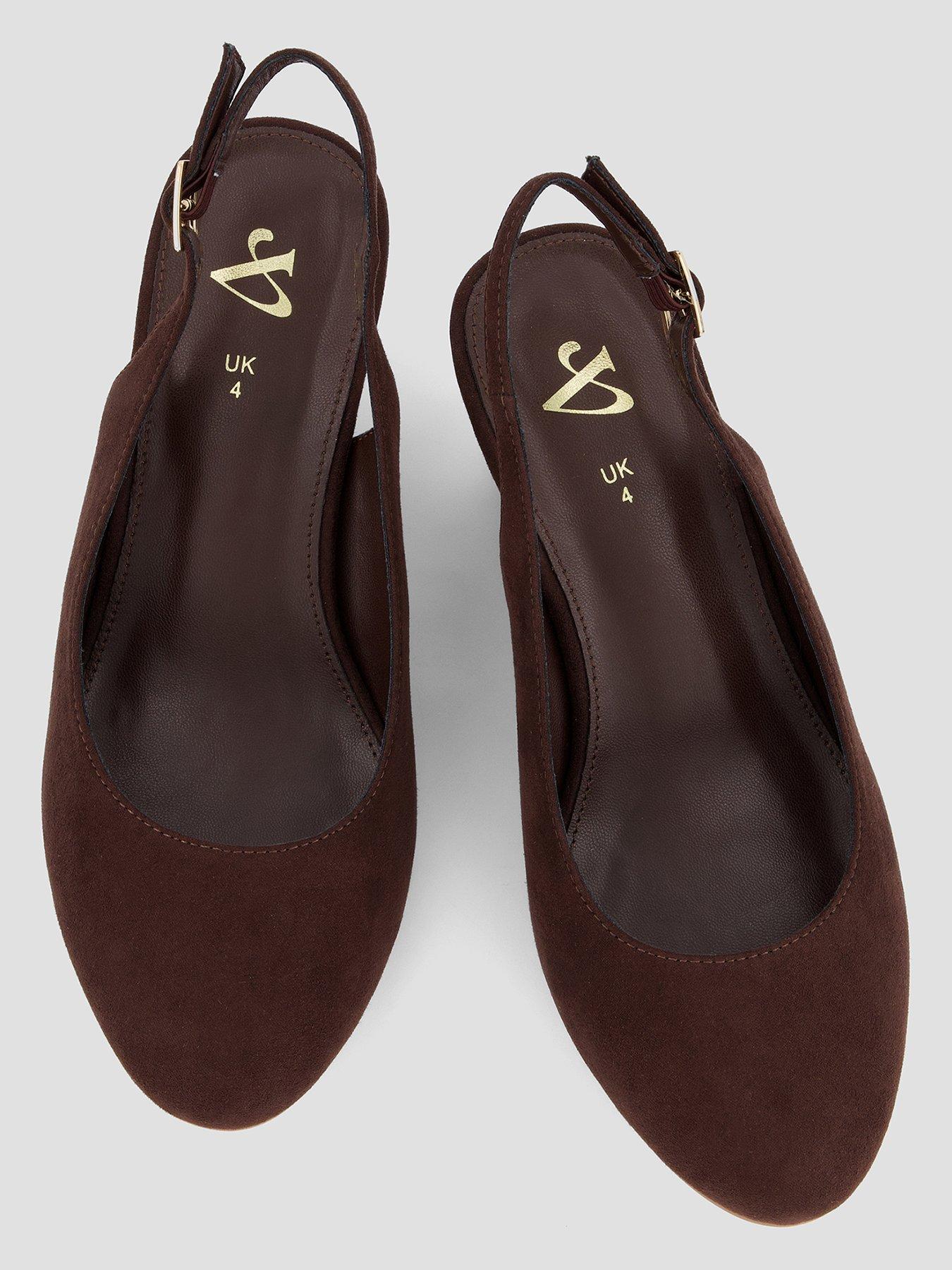 Image 4 of 6 of The Very Collection Wide Fit Wedge Sling Back Shoe - Brown