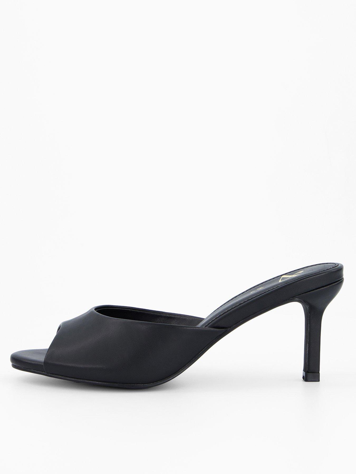 Image 2 of 7 of The Very Collection Heeled Mule Sandal - Black