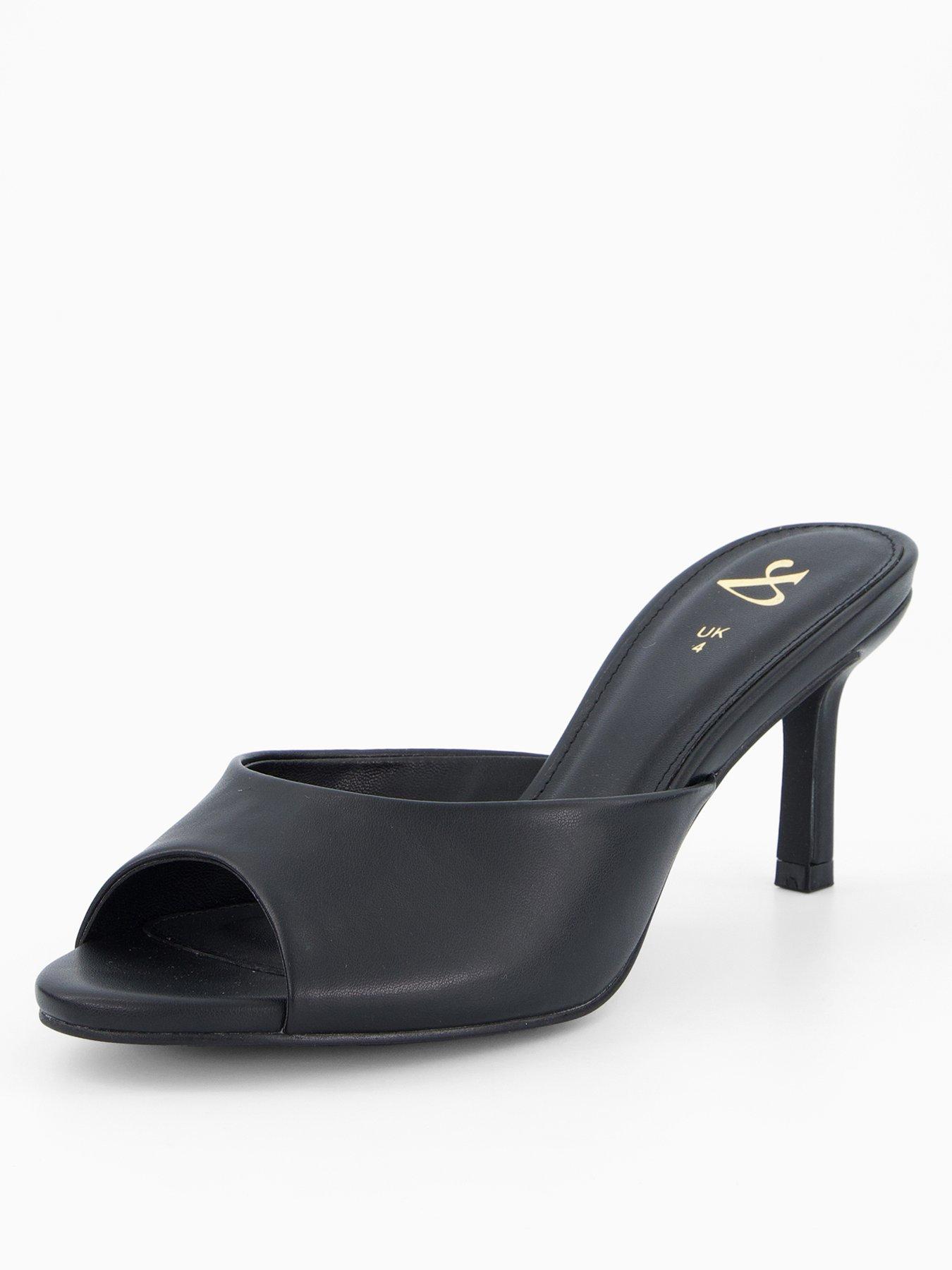 Image 3 of 7 of The Very Collection Heeled Mule Sandal - Black