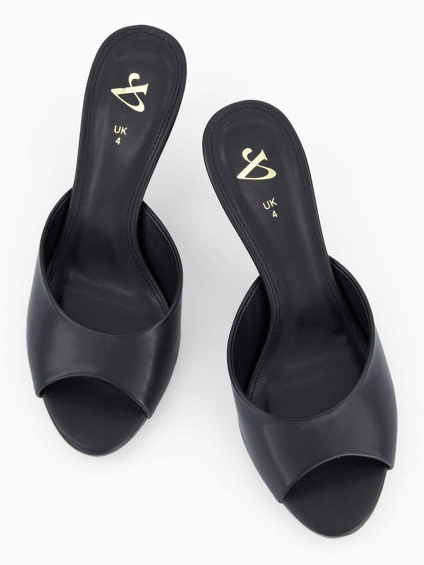 Image 4 of 7 of The Very Collection Heeled Mule Sandal - Black
