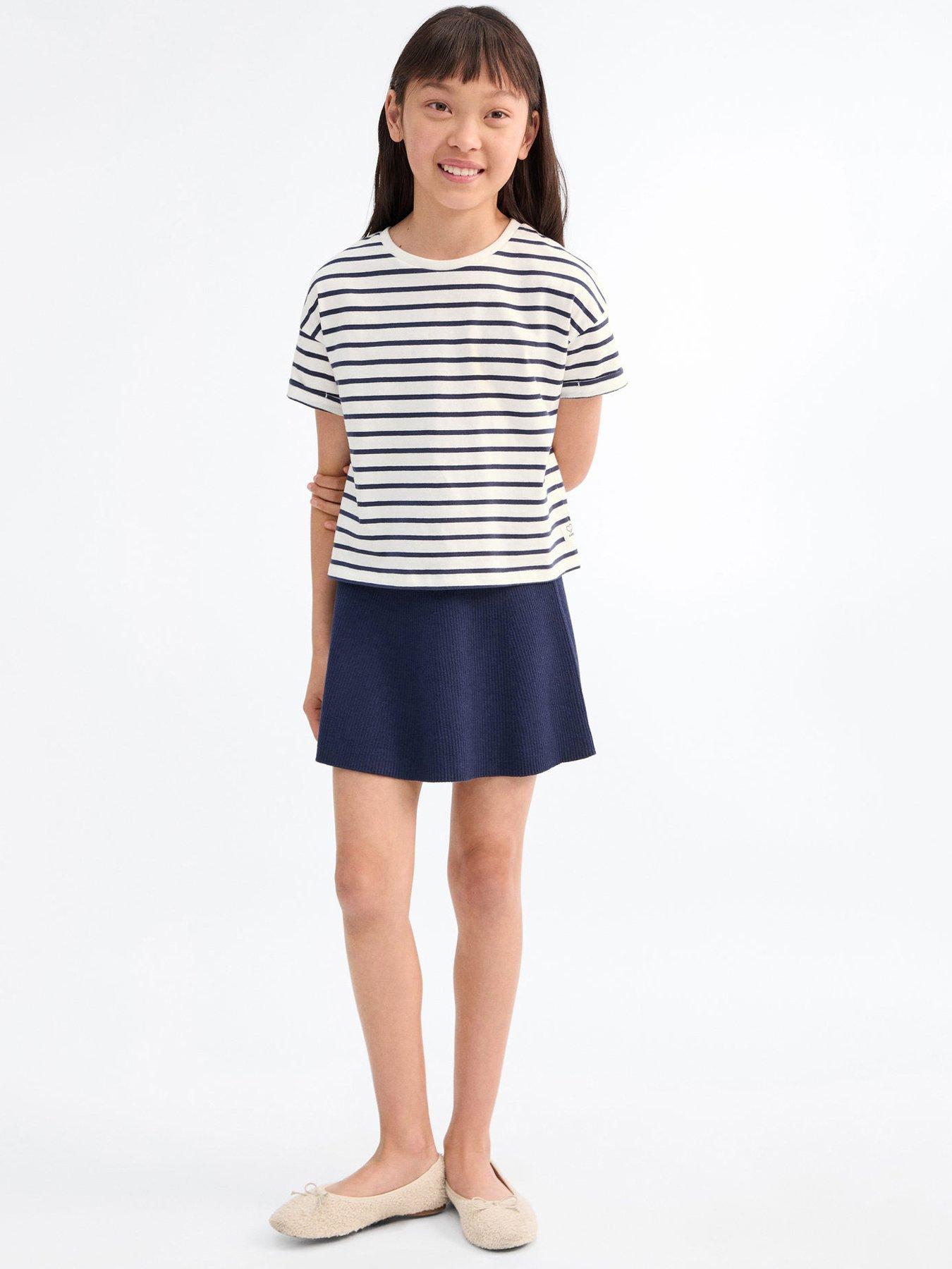 mango-girls-stripe-short-sleeve-t-shirt-navy