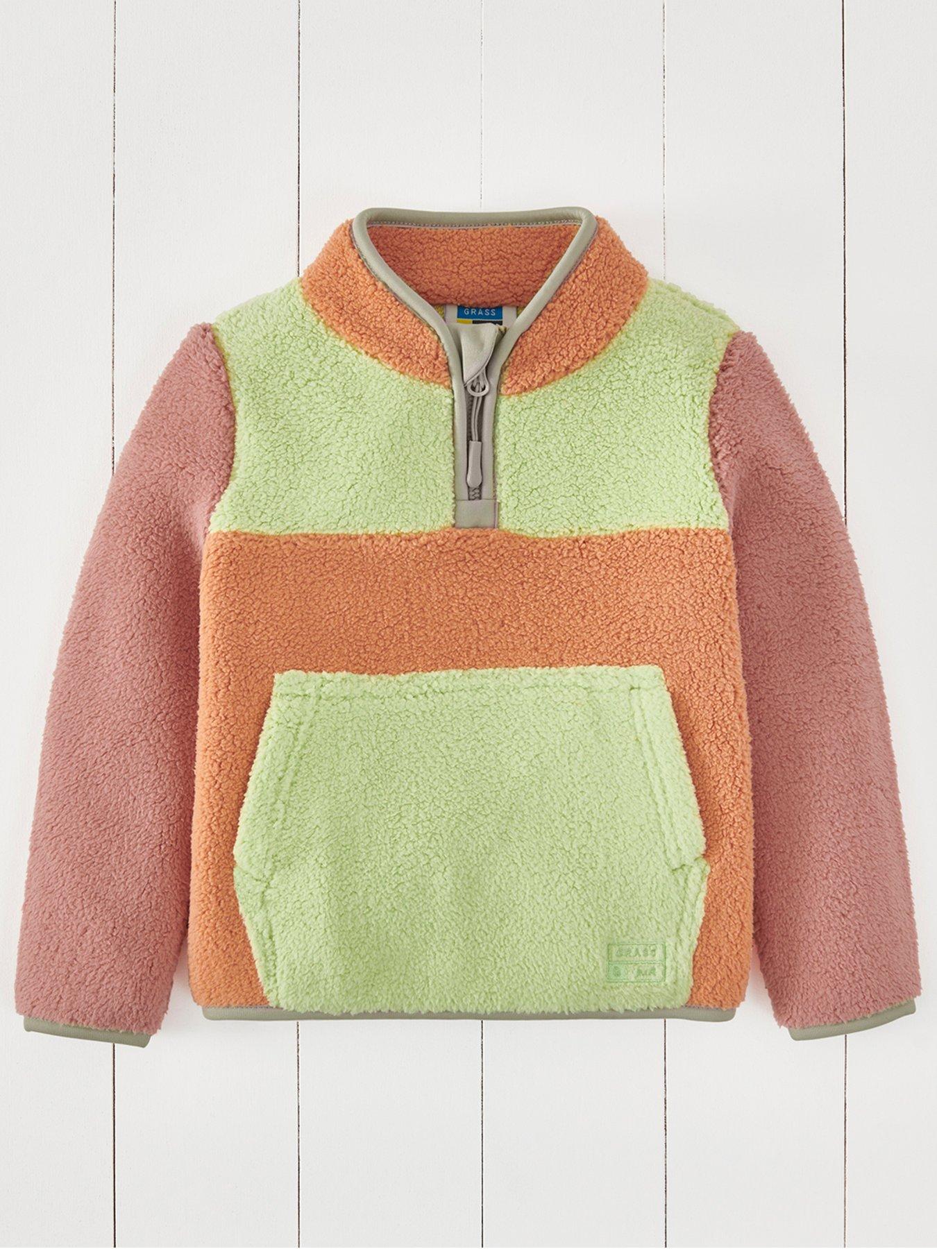 Grass & Air Infant/ Junior 1/4 Zip Borg Jumper - Multi