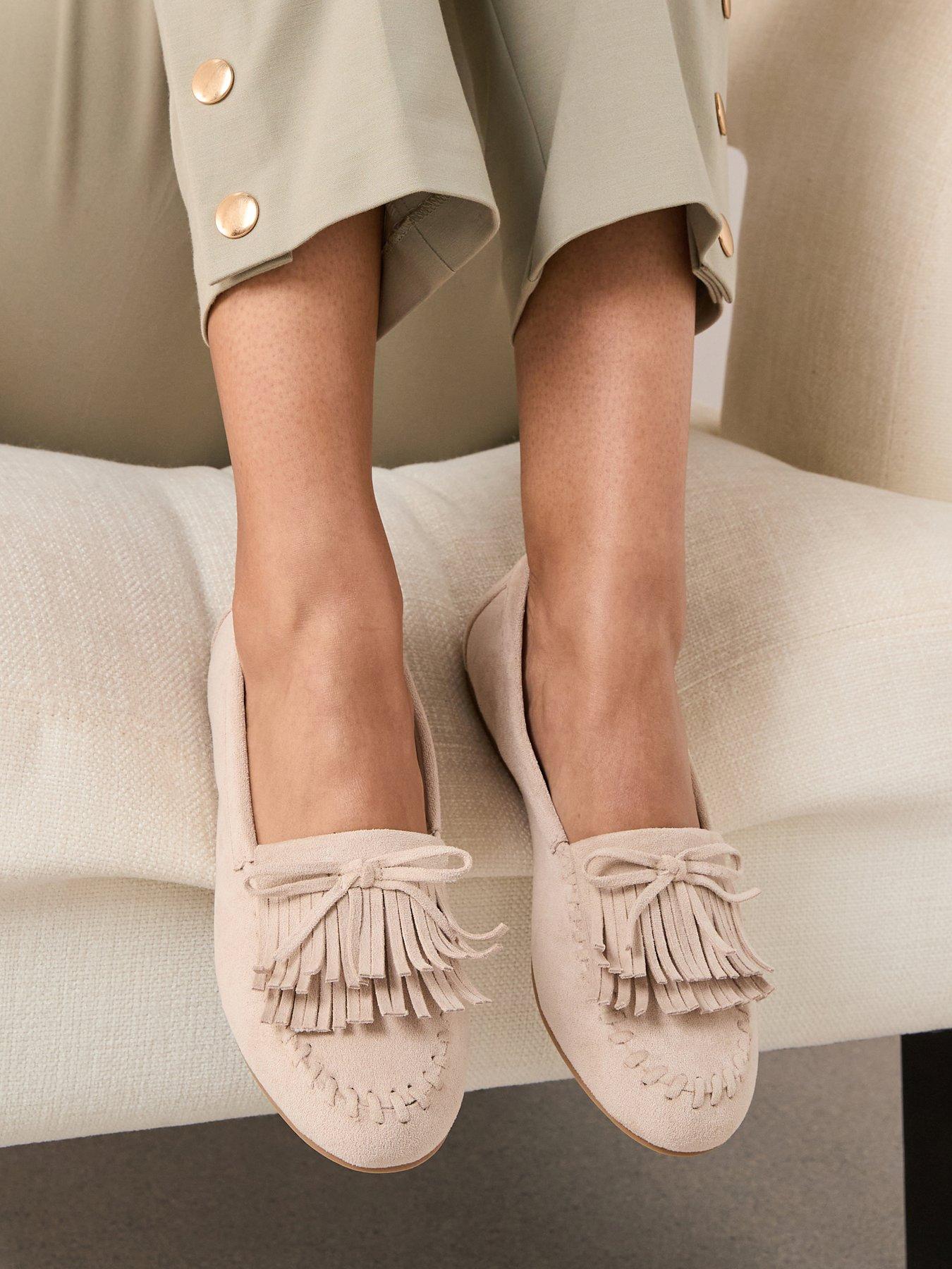 The Very Collection Tassel Moccasin Loafer Shoe - Taupe