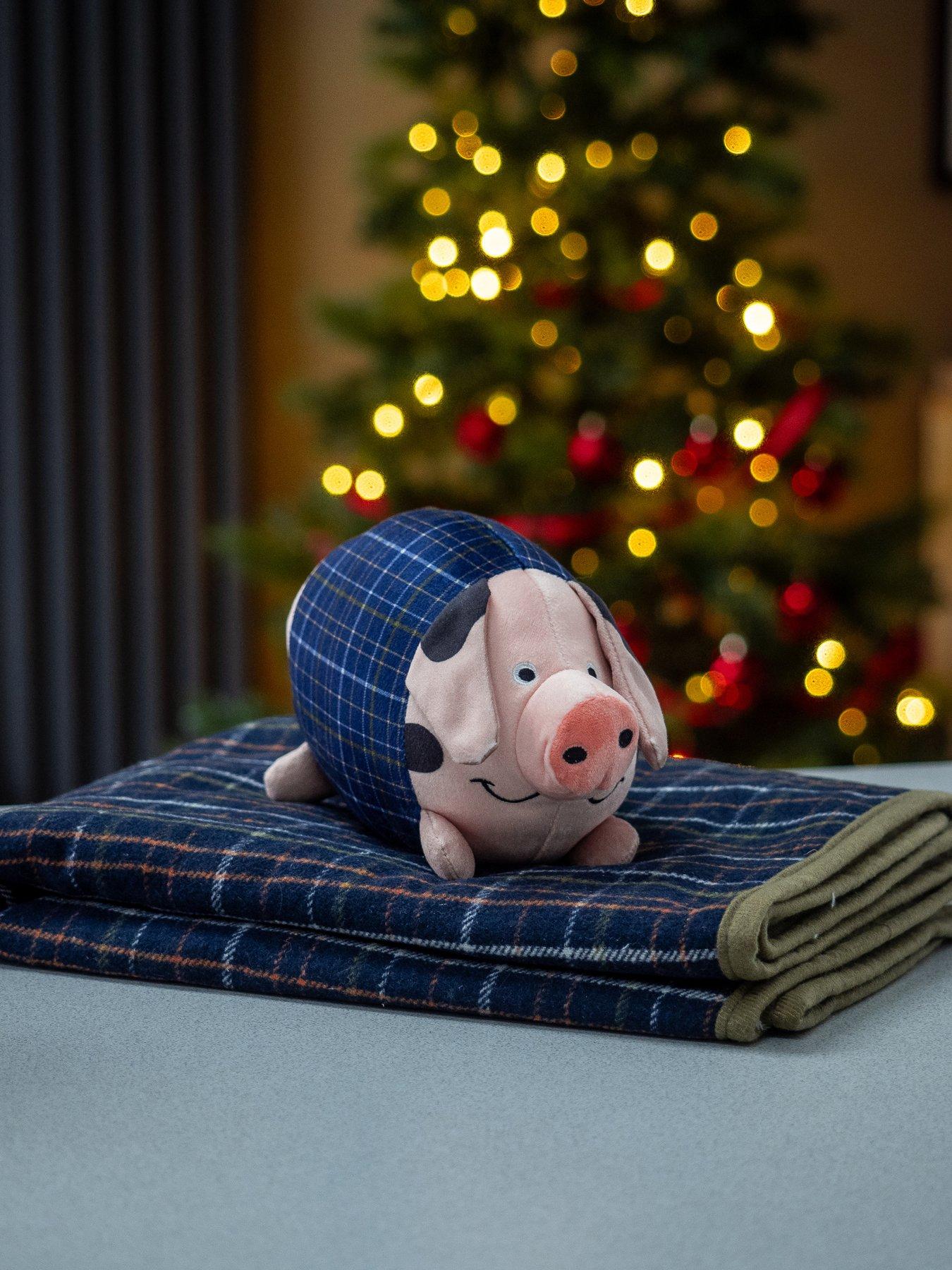Zoon Pig-In-Blanket & Comforter - Navy Check in One Colour
