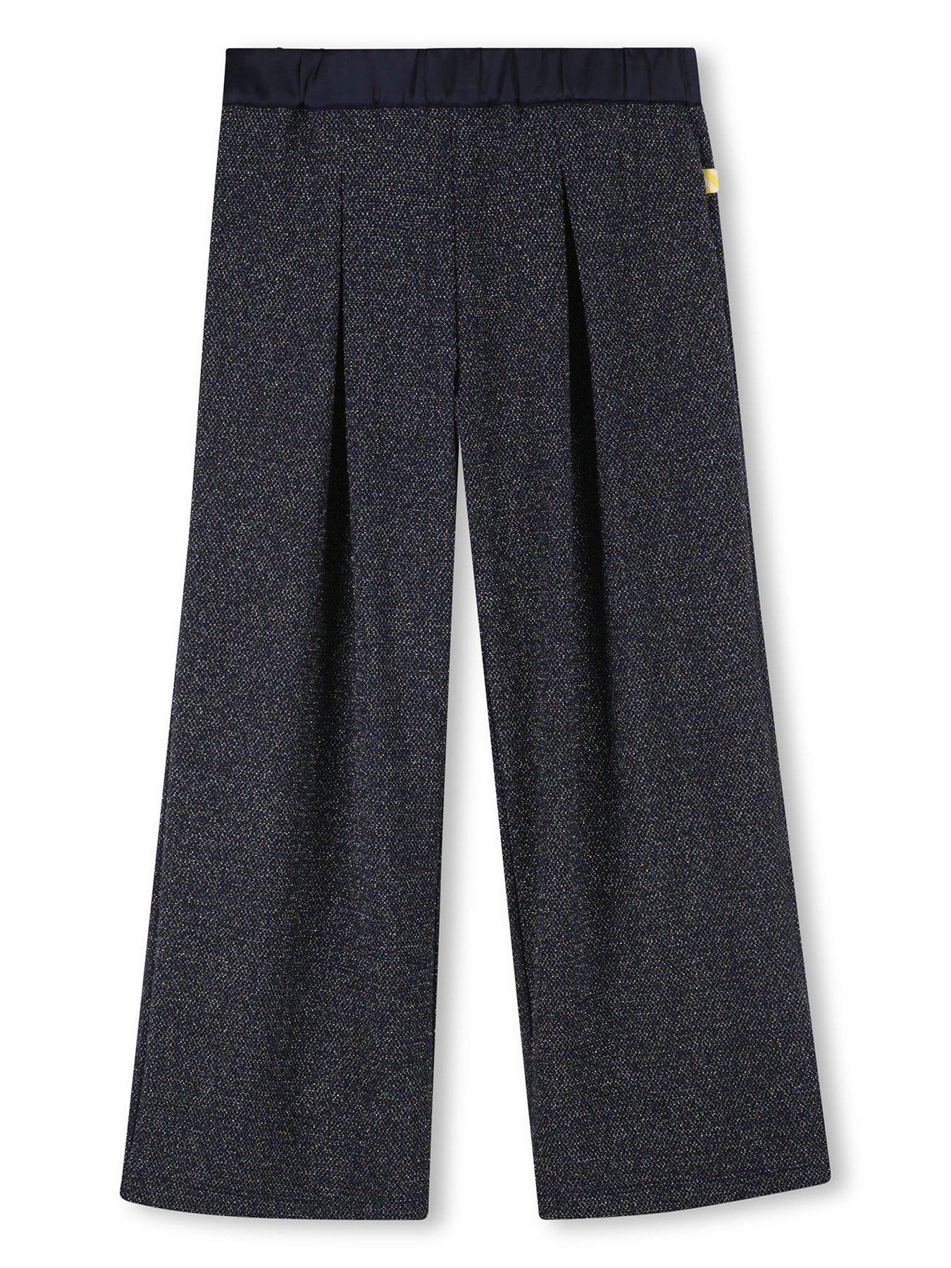 Billieblush Girls Shiny Knit Trousers - Navy