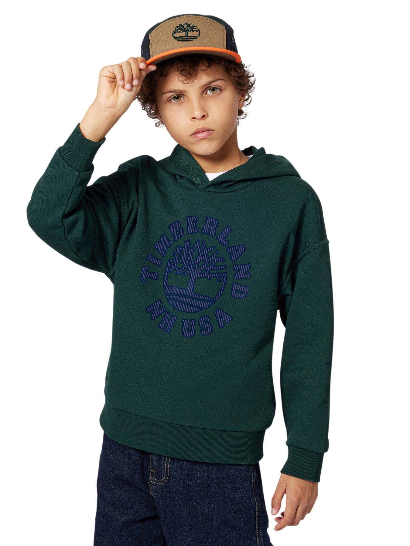 timberland-boys-flocked-print-hoodie-dark-green