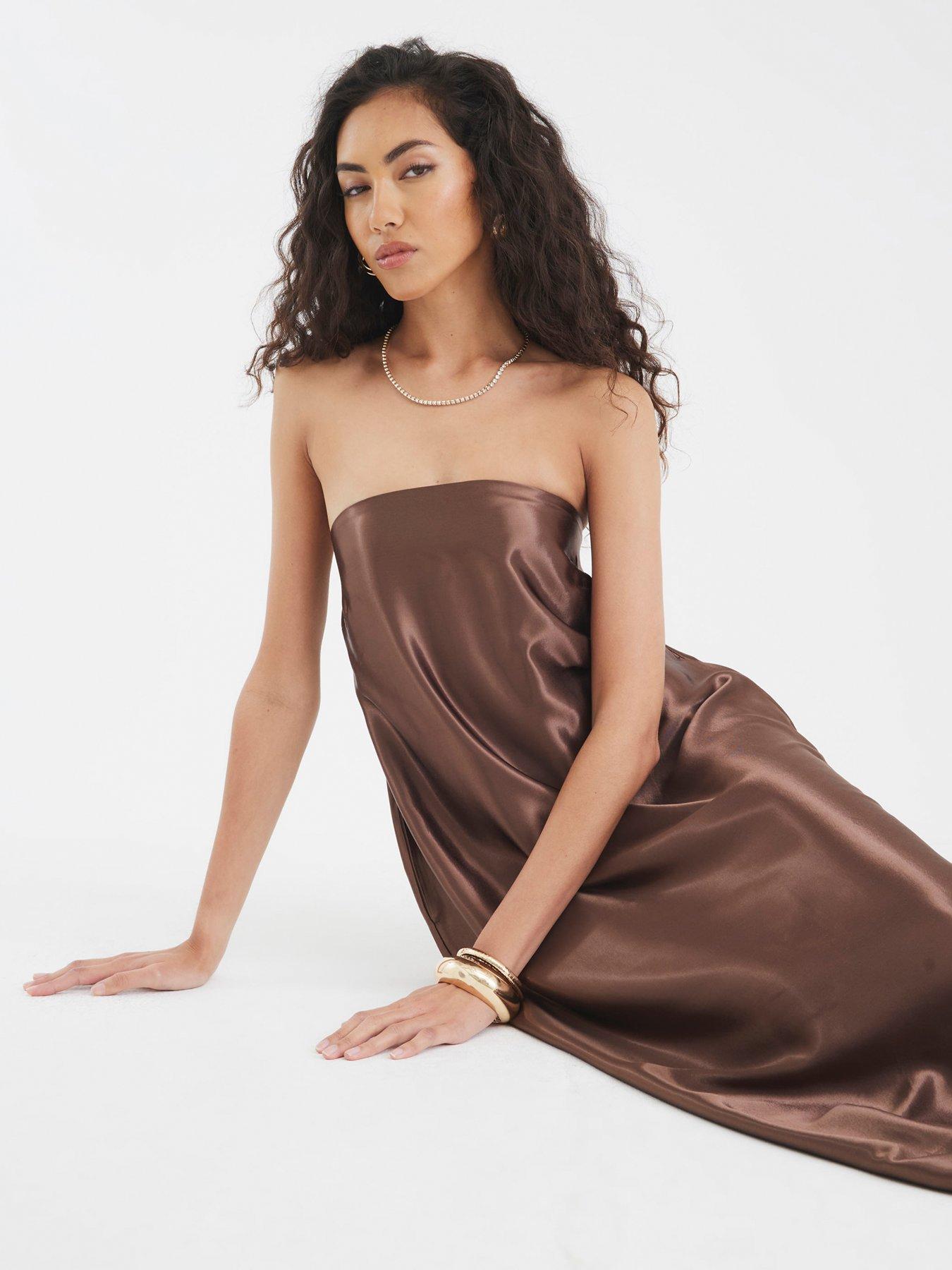 river-island-bandeau-dress-brownoutfit