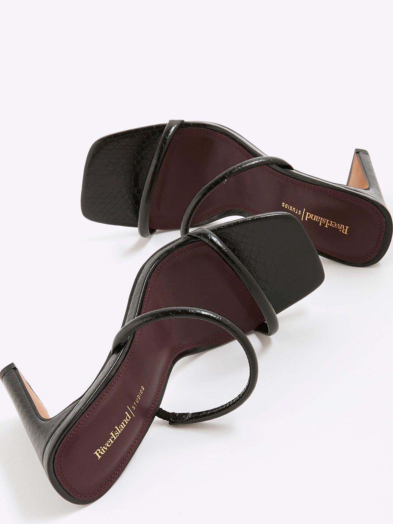 Image 5 of 6 of River Island Double Strap Mule Sandals - Black