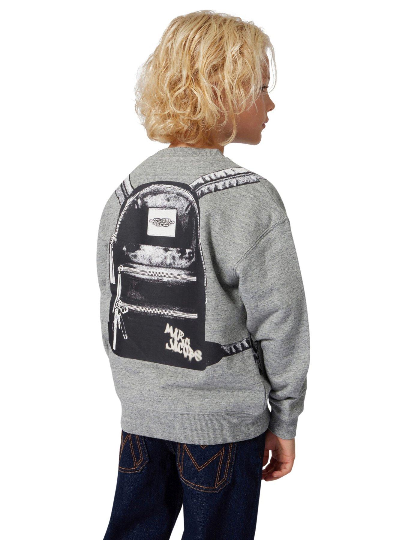 Image 2 of 5 of MARC JACOBS Boys Backpack Print Sweatshirt - Grey