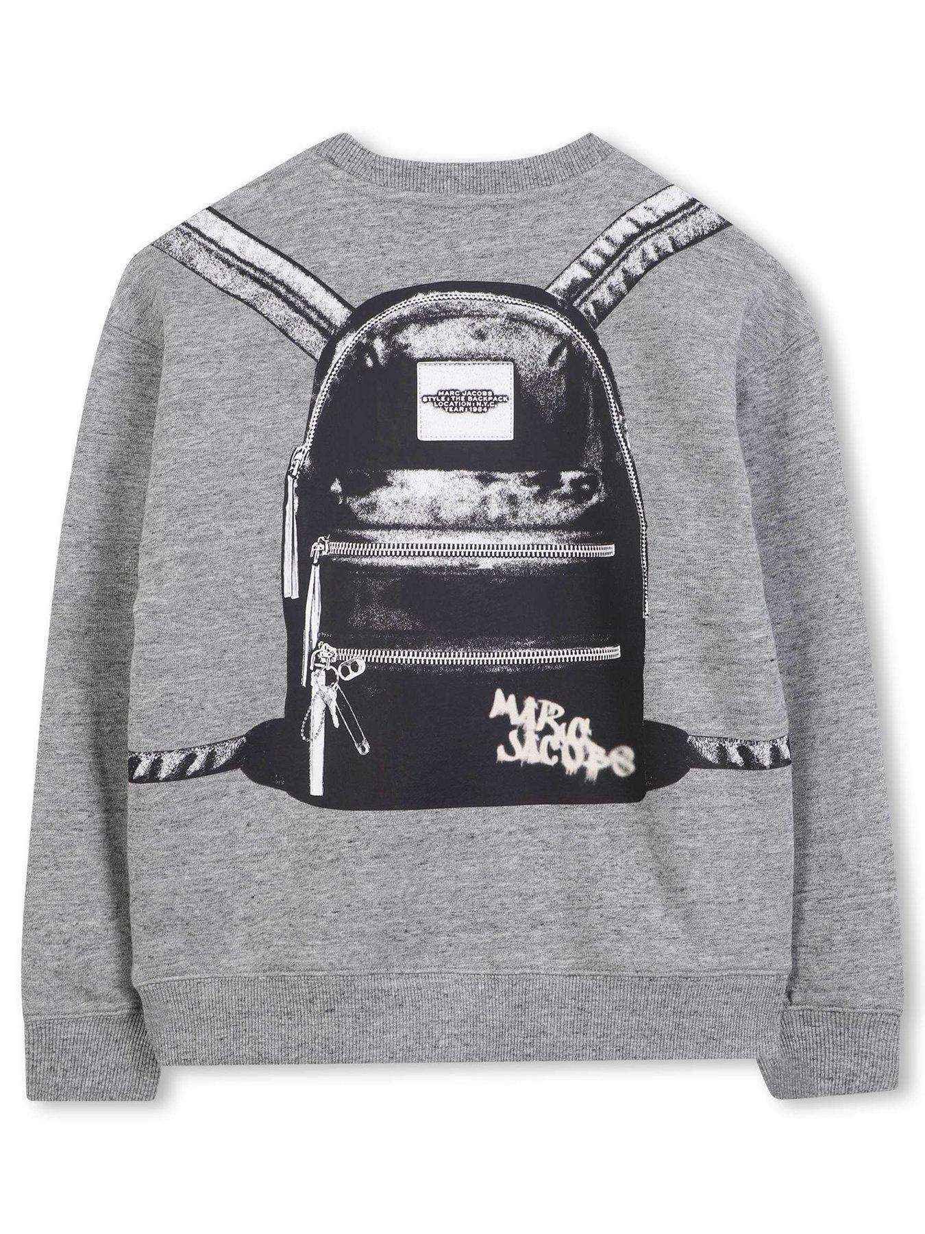 Image 3 of 5 of MARC JACOBS Boys Backpack Print Sweatshirt - Grey