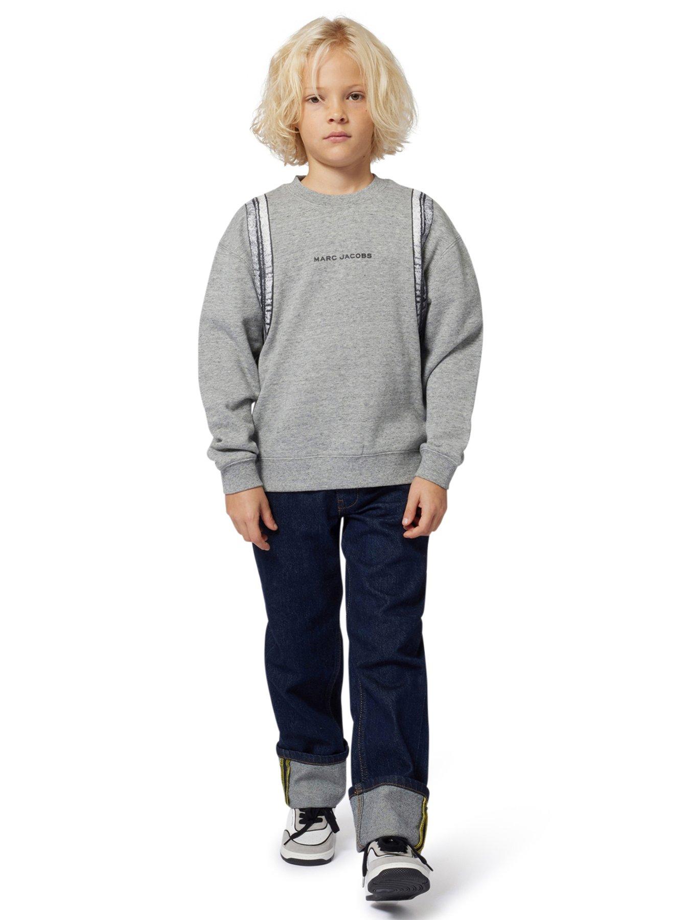 Image 4 of 5 of MARC JACOBS Boys Backpack Print Sweatshirt - Grey