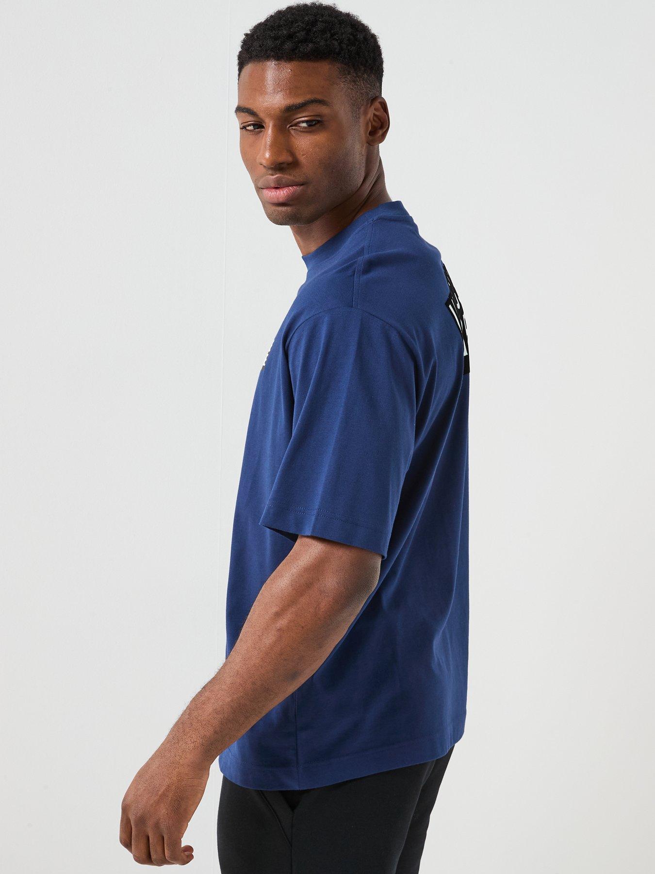 Image 6 of 6 of Versace Jeans Couture Square Flock Logo T-Shirt - Navy