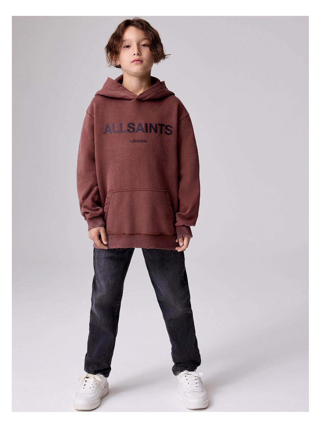 smALLSAINTS Boys Logo Distress Hoodie - Brown
