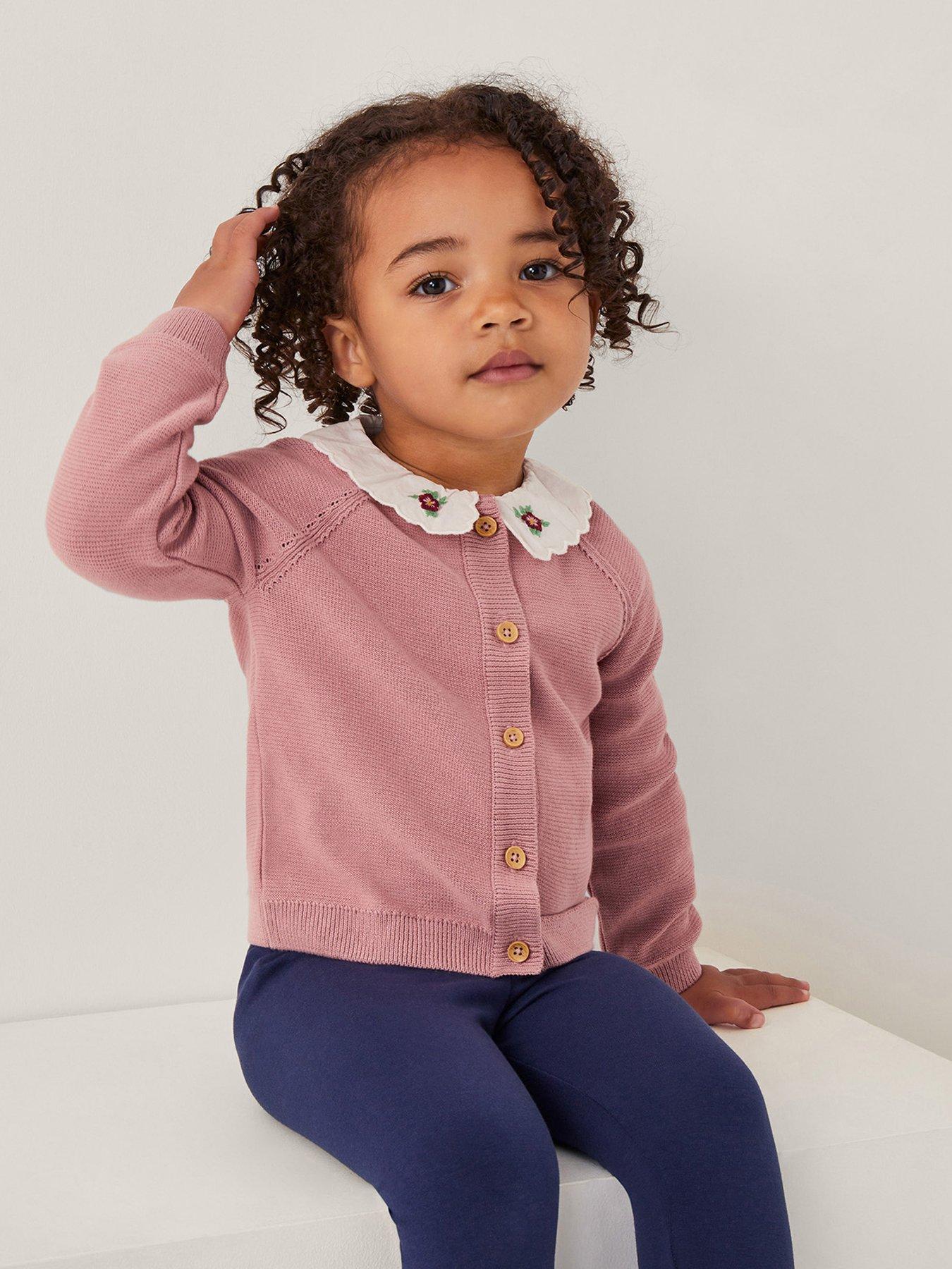 Monsoon Baby Girls Eve Embroidered Cardigan - Pink