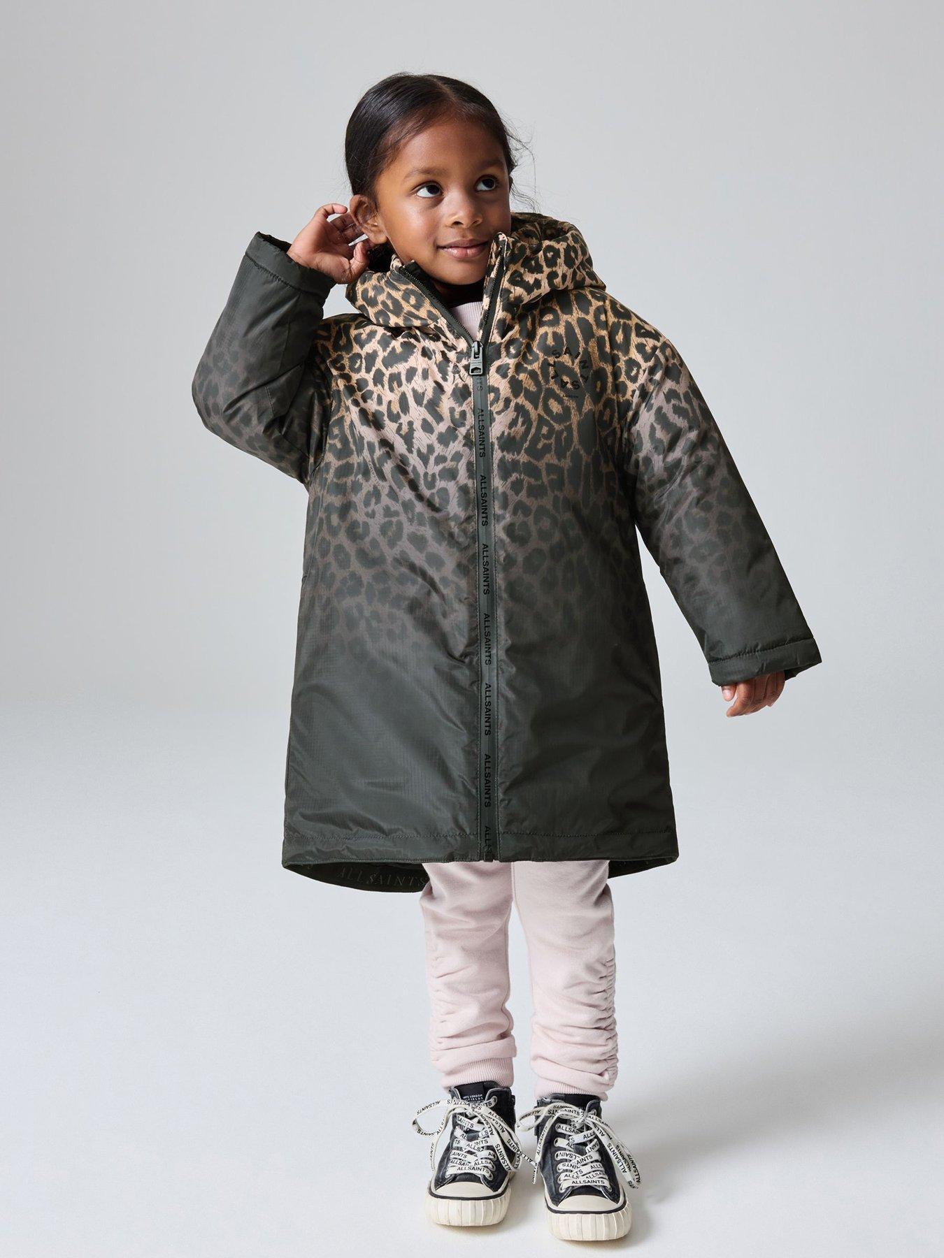 smALLSAINTS Girls Leopard Mac Coat - Multi